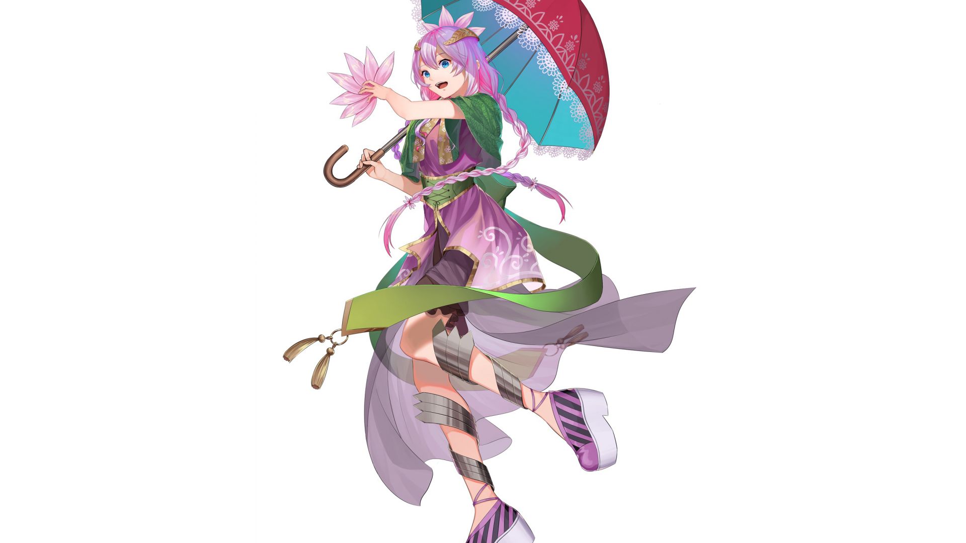 Wallpaper Cute anime girl, original, umbrella