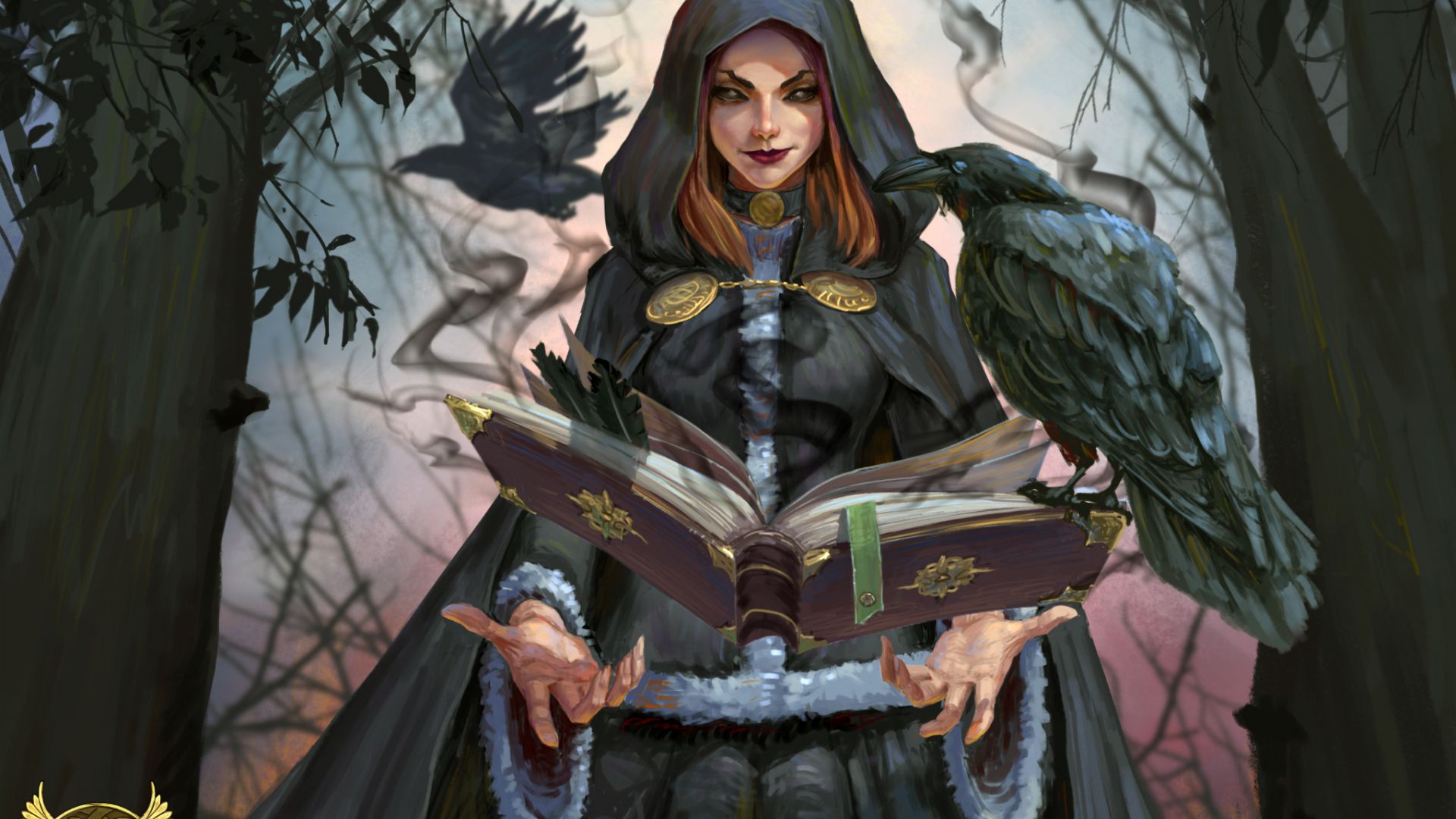 Wallpaper Witch, black magic, book, fantasy