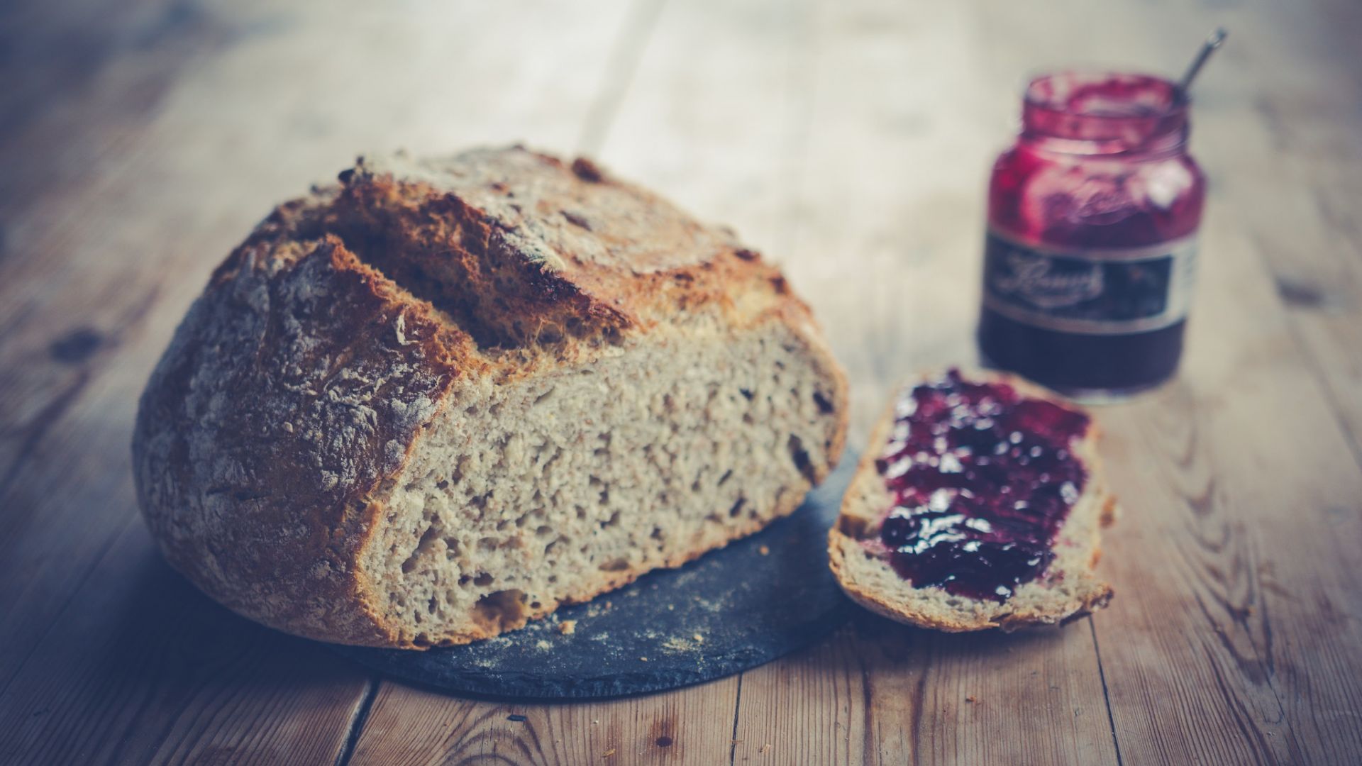 Wallpaper Bread, jam, breakfast, food