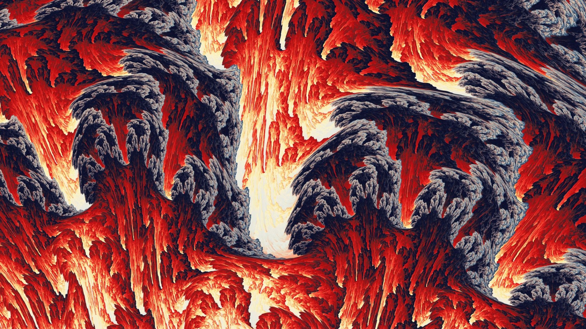 Wallpaper Smoke, fire, lava, eruption, art