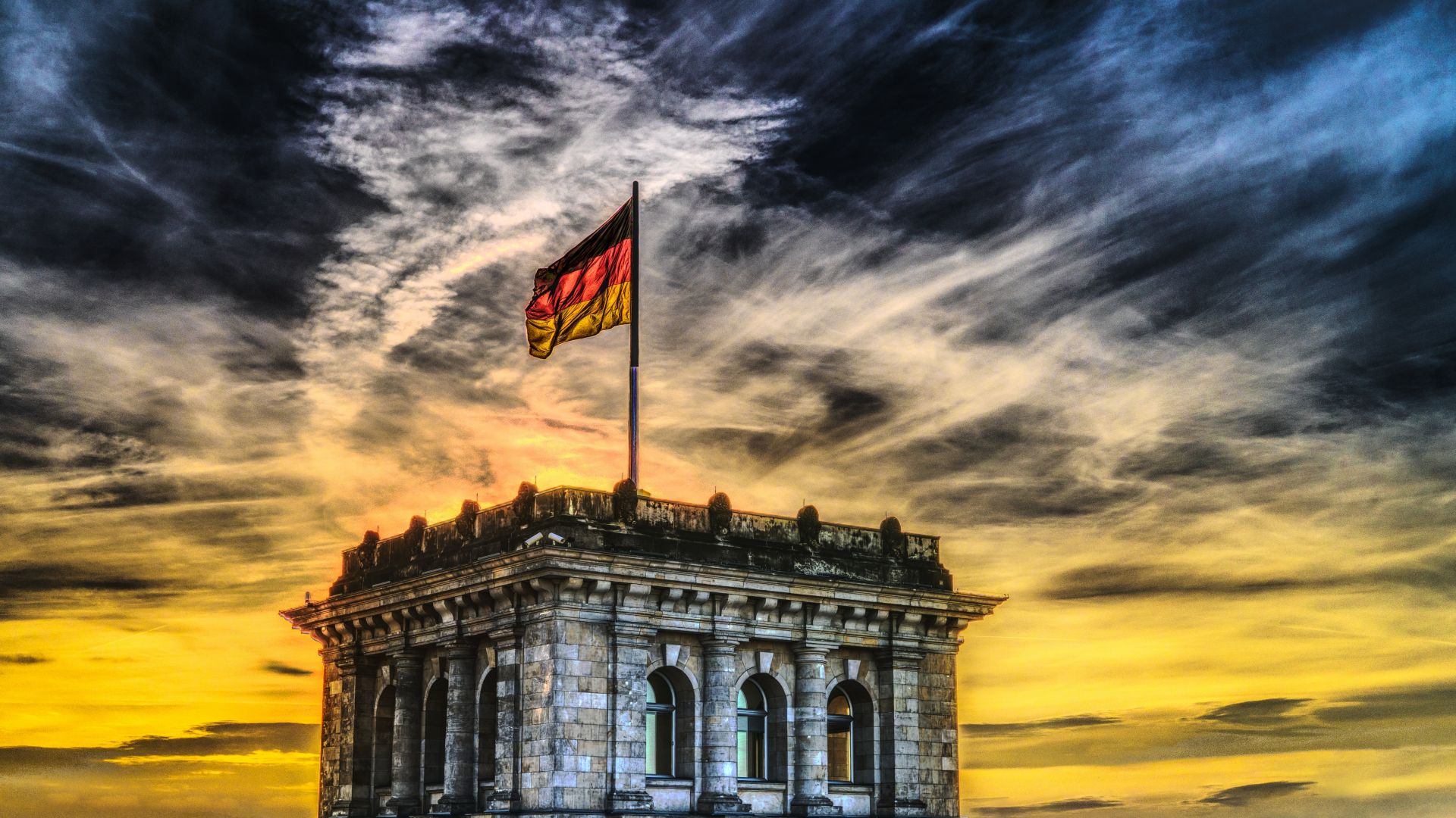 Wallpaper Bundestag, castle, architecture, sunset