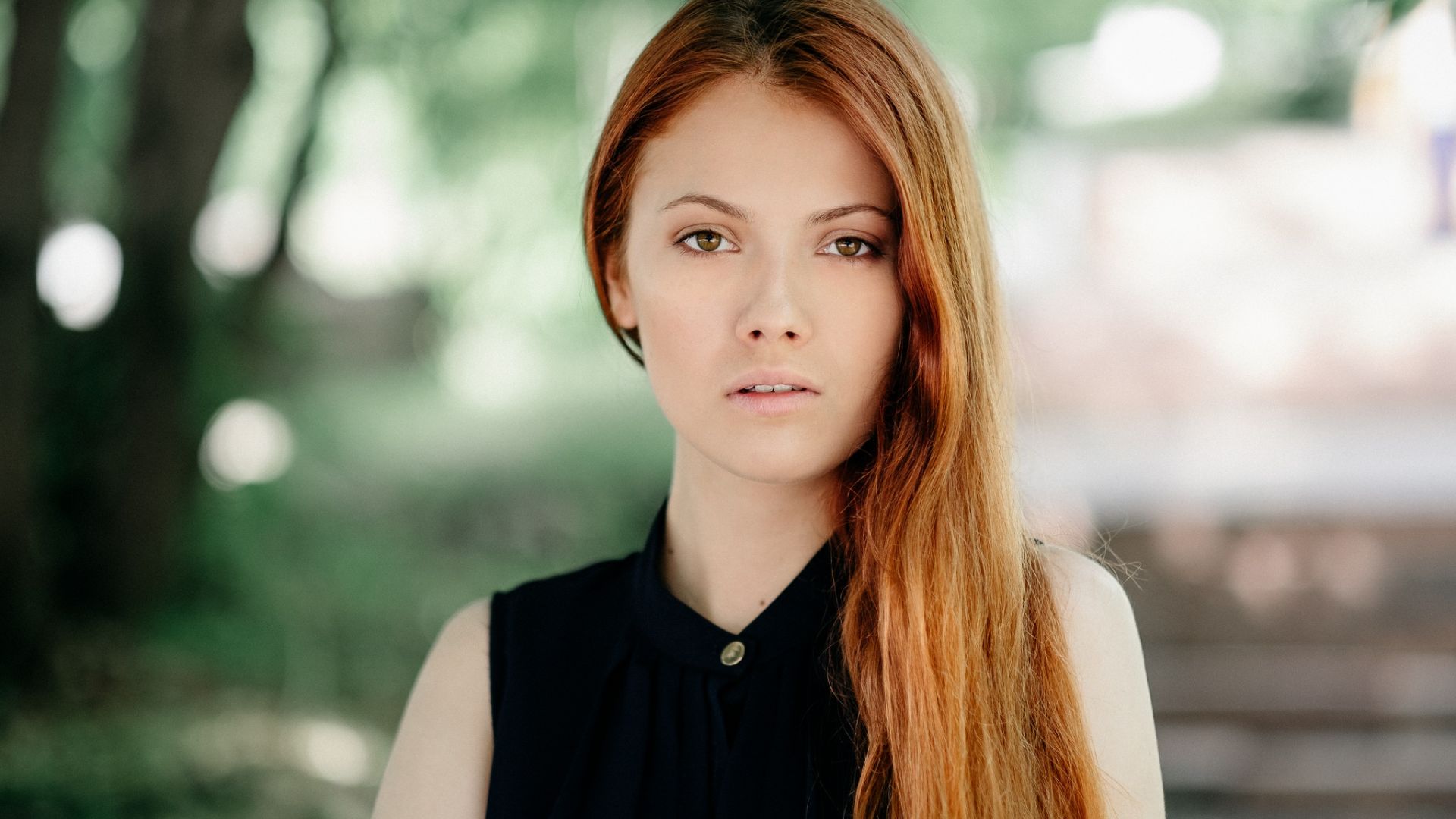 Wallpaper Girl model, outdoor, portrait, redhead