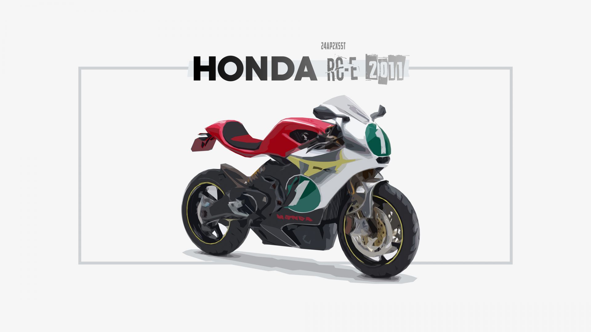 Wallpaper Honda RC-E bike, art