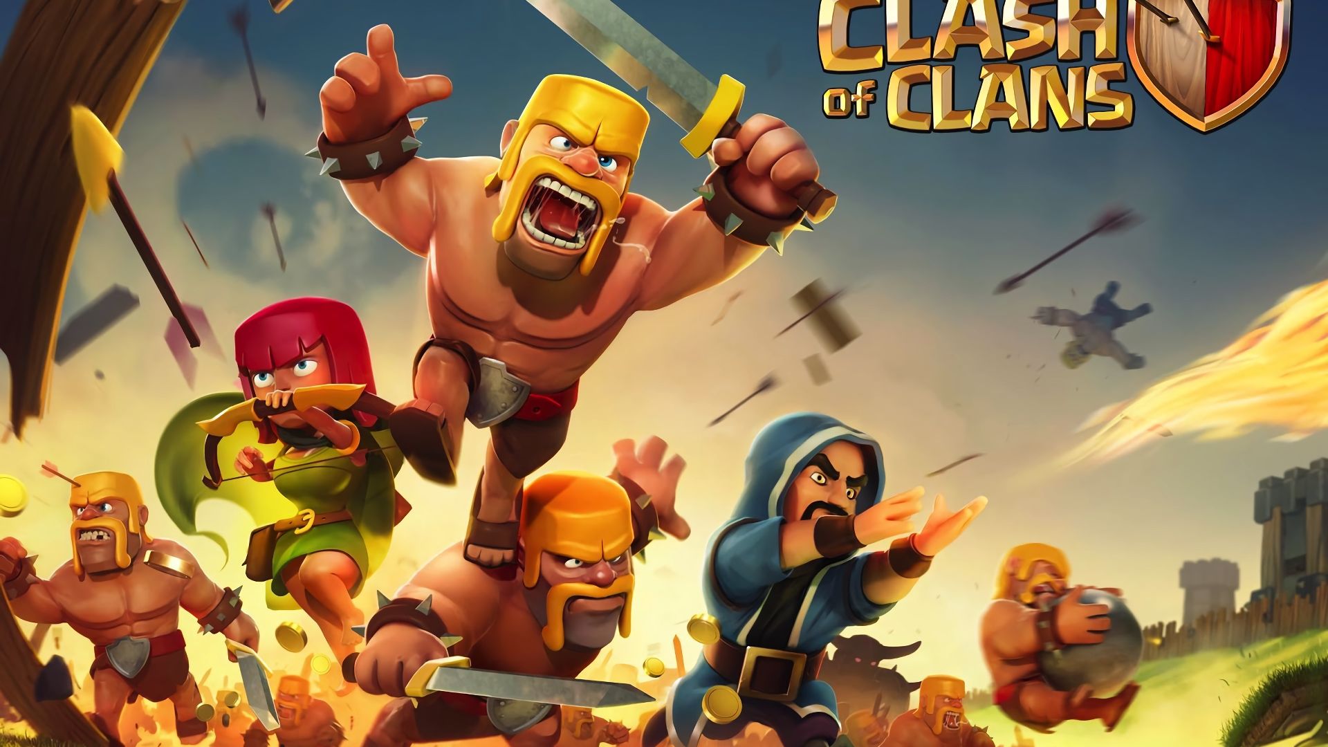 Wallpaper Clash of clans, magician, barbarian, archers, poster, game