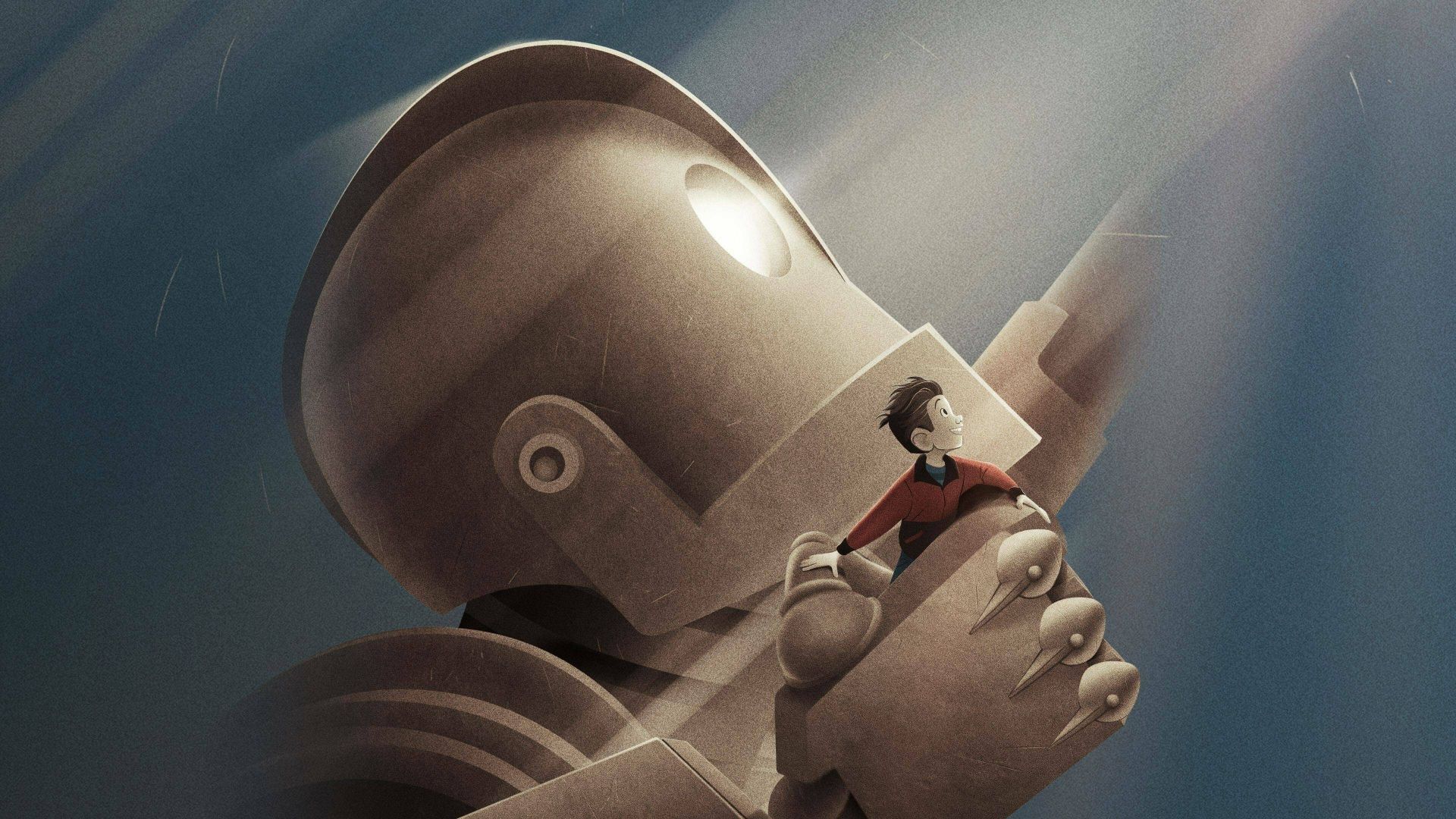 Wallpaper Giant robot and boy, animation movie, art
