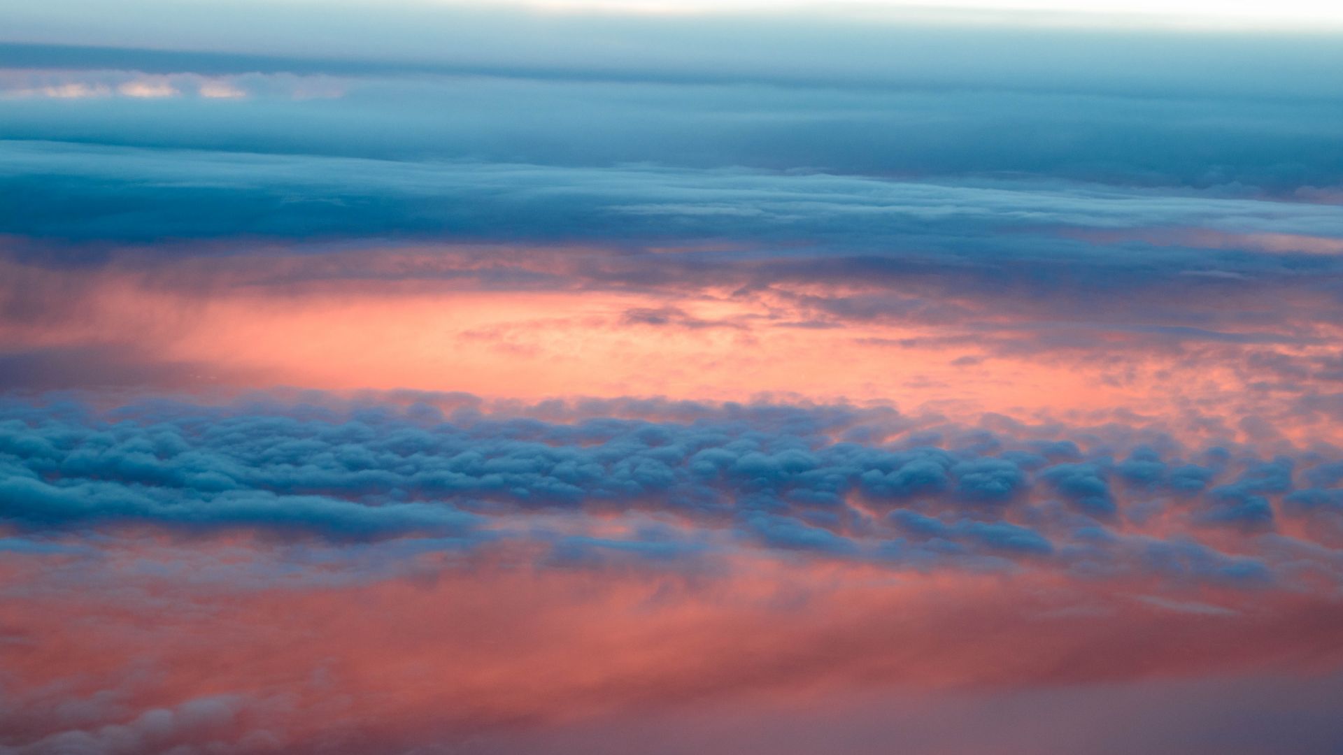 Wallpaper Above clouds, sunset