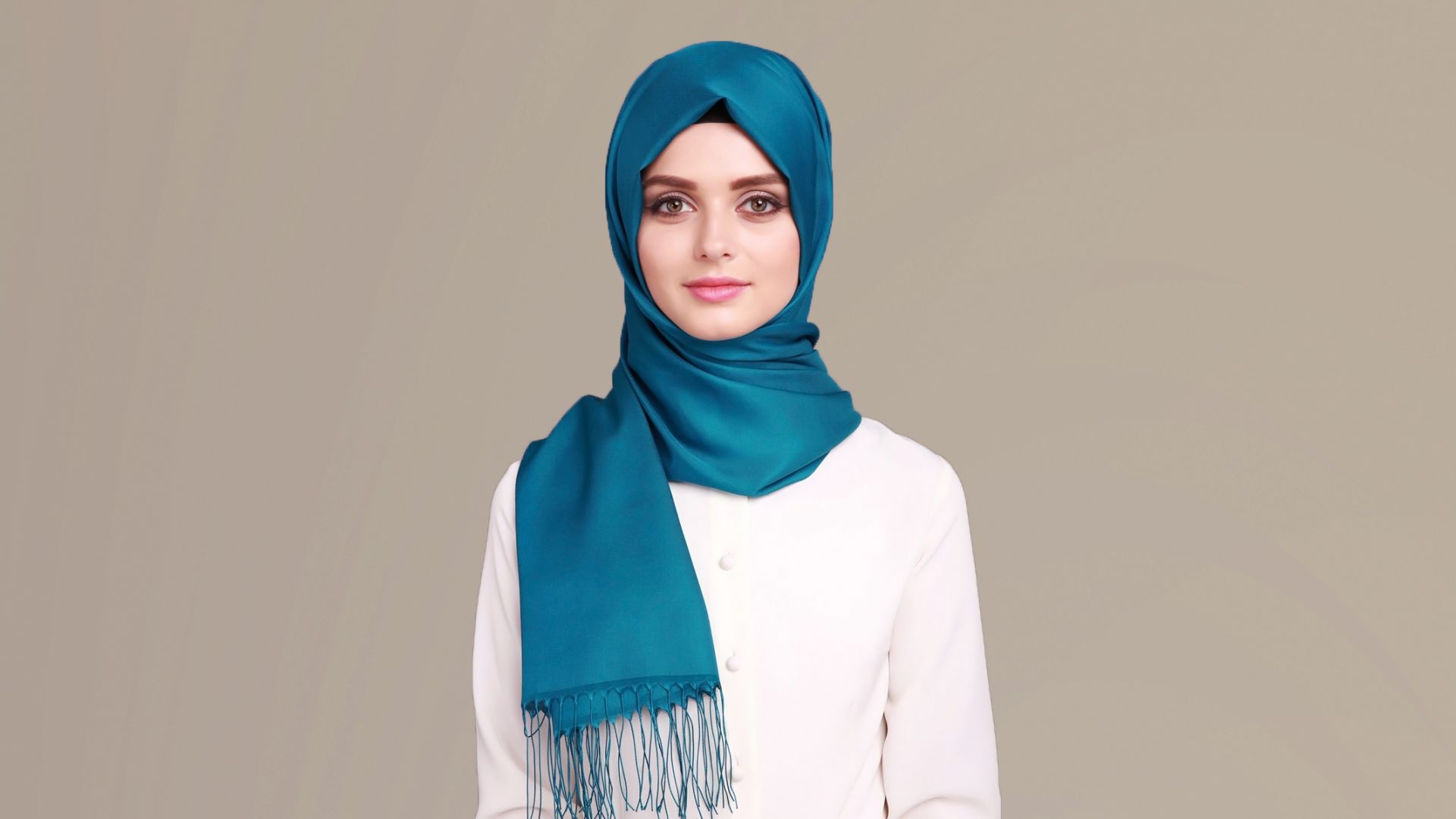 Wallpaper Hijab, smile, beautiful, girl model