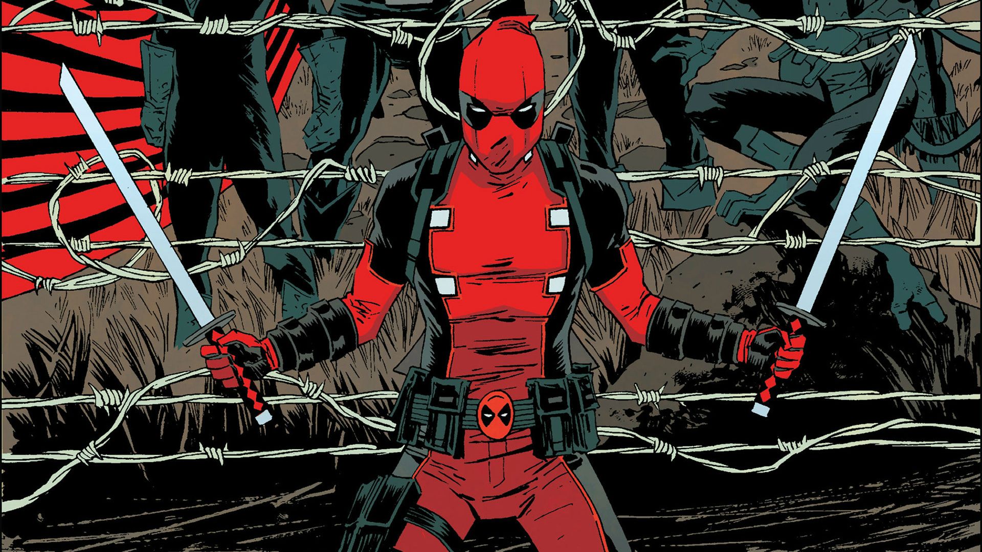 Wallpaper Deadpool and his sword, marvel comics