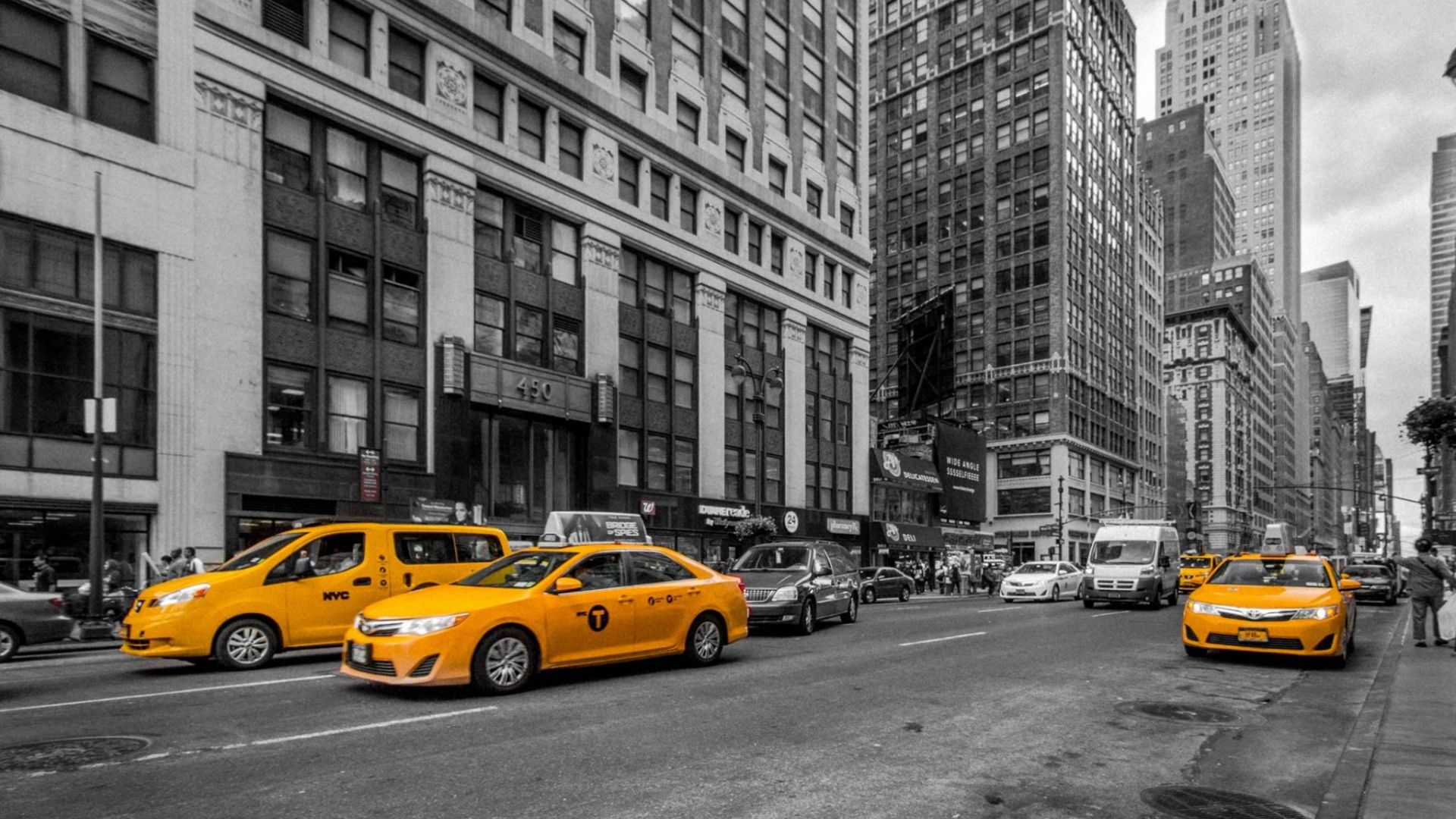 Wallpaper New york city, cabs, taxi
