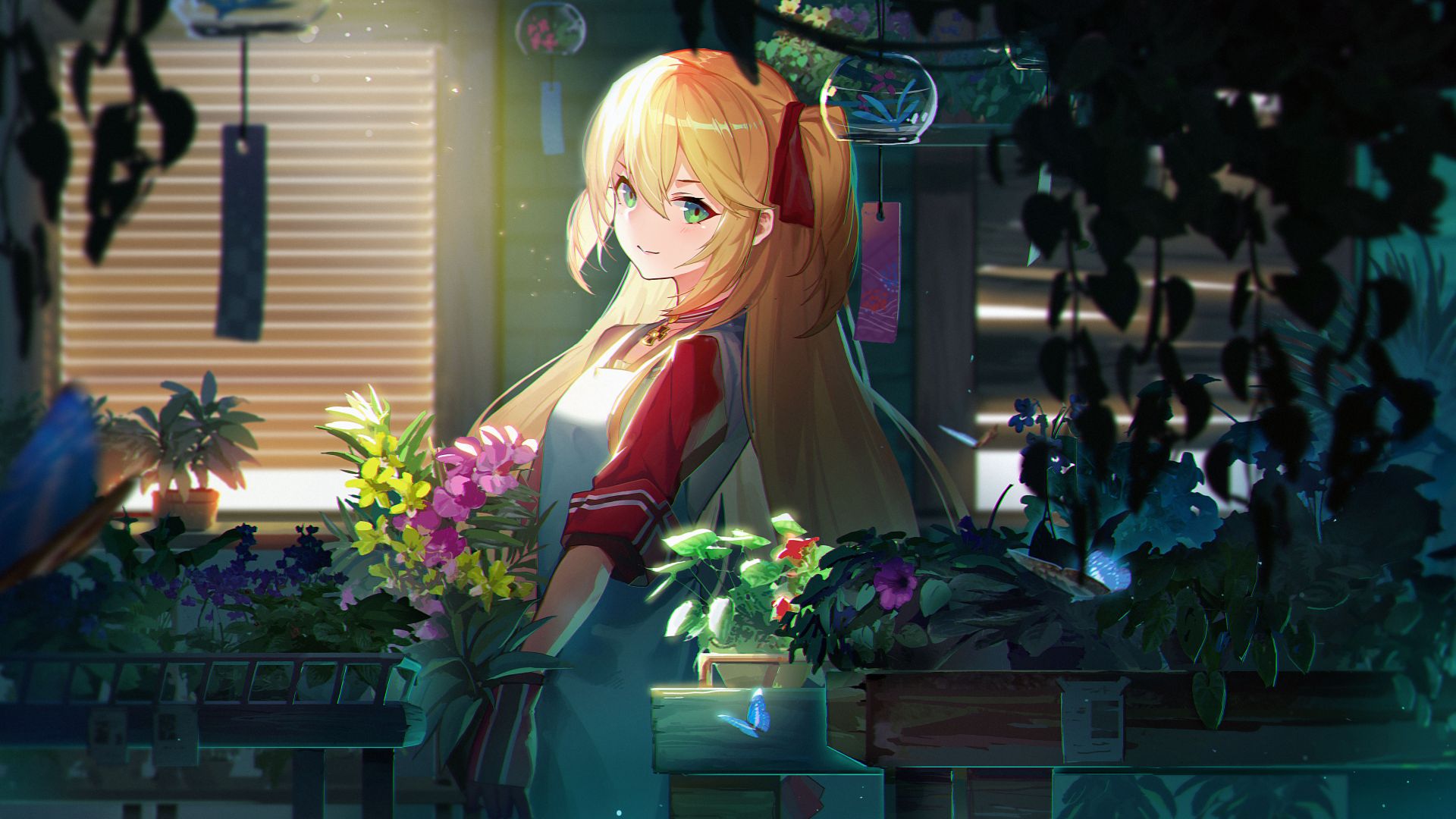 Wallpaper Gardening, Admiral Hipper, Azur Lane, anime girl, 5k
