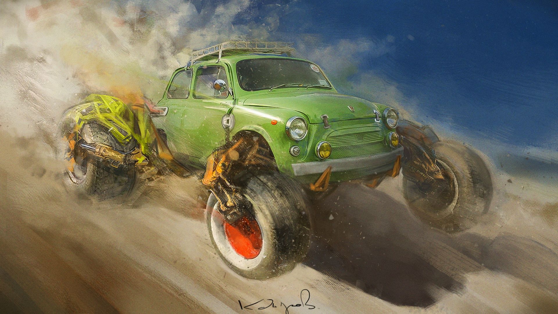 Wallpaper Race car, art