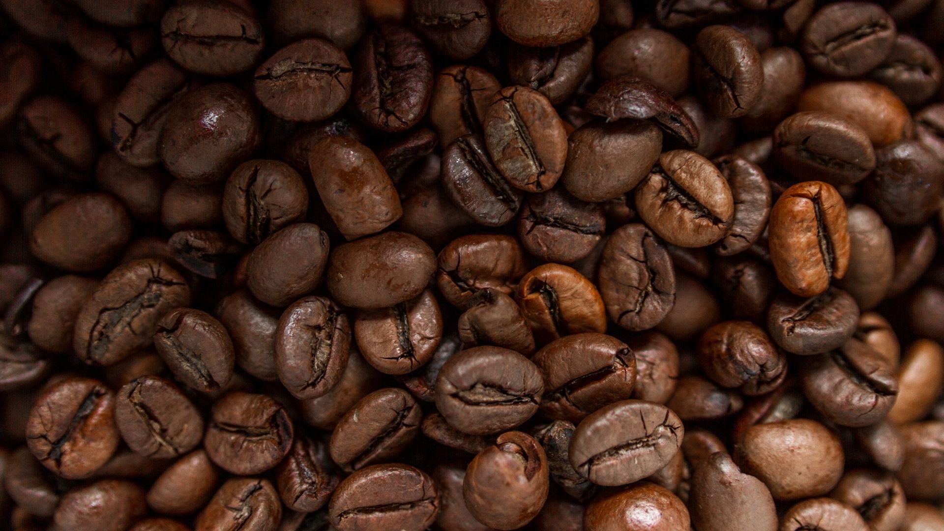Wallpaper Roasted coffee beans, close up