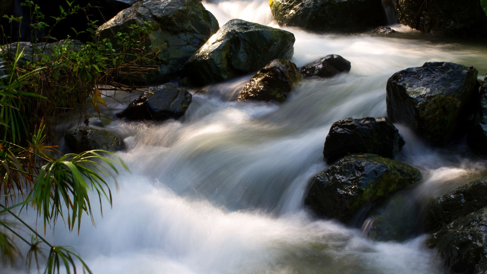 Wallpaper Waterfall, river, rocks, nature