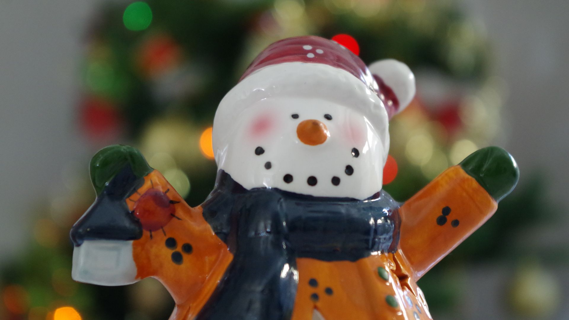 Wallpaper Snowman figurine Christmas new year