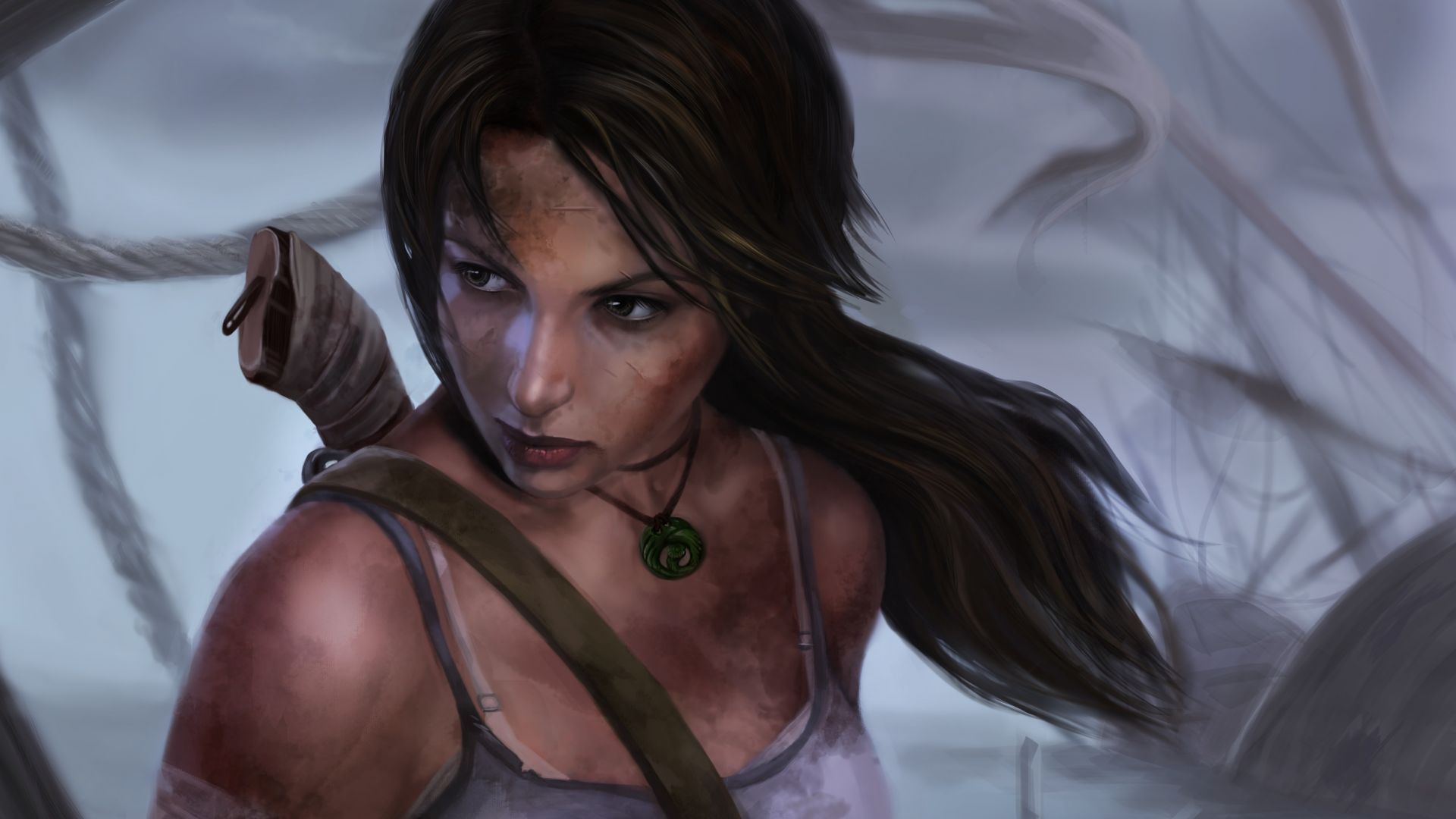 Wallpaper Lara Croft, Tomb Raider, art, girl warrior, gaming
