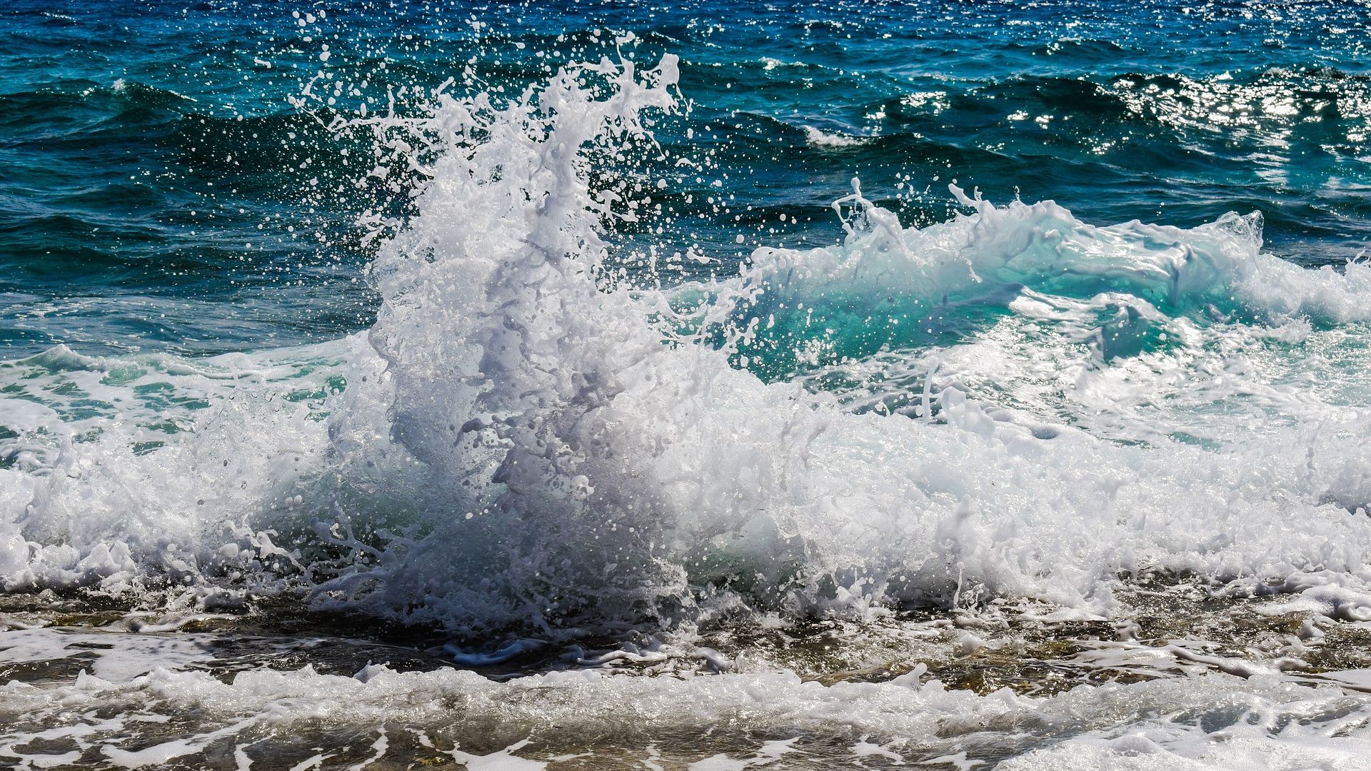 Wallpaper Water splashes, sea waves
