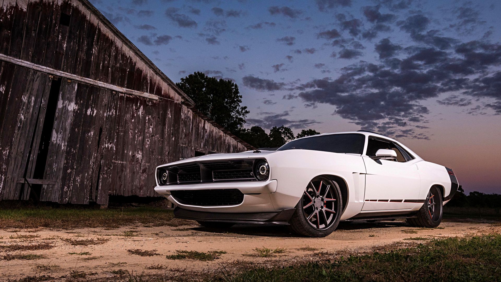 Wallpaper Plymouth Barracuda classic car, muscle car, front view
