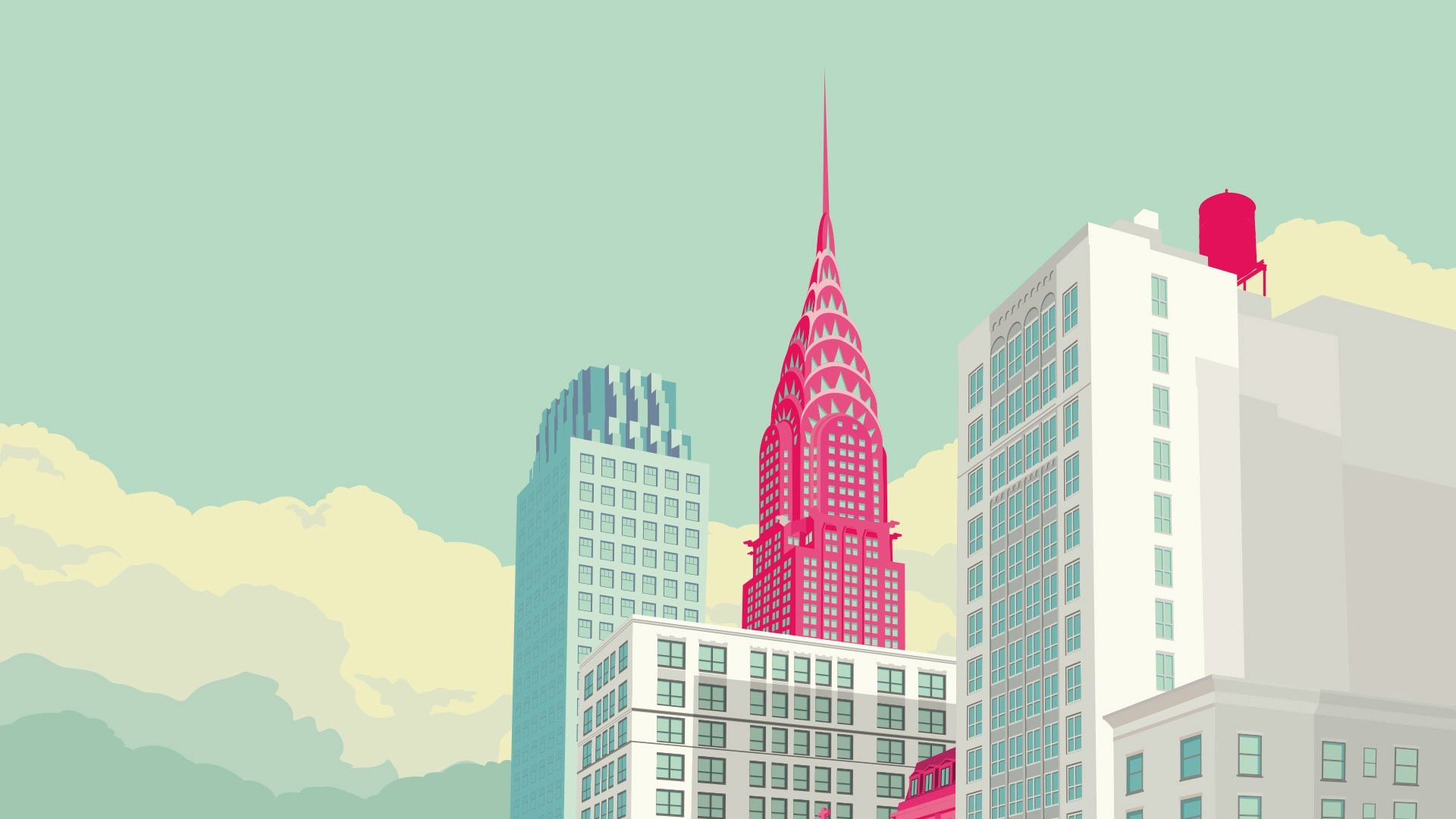 Wallpaper Digital art of new york, city, buildings, skyscrapers