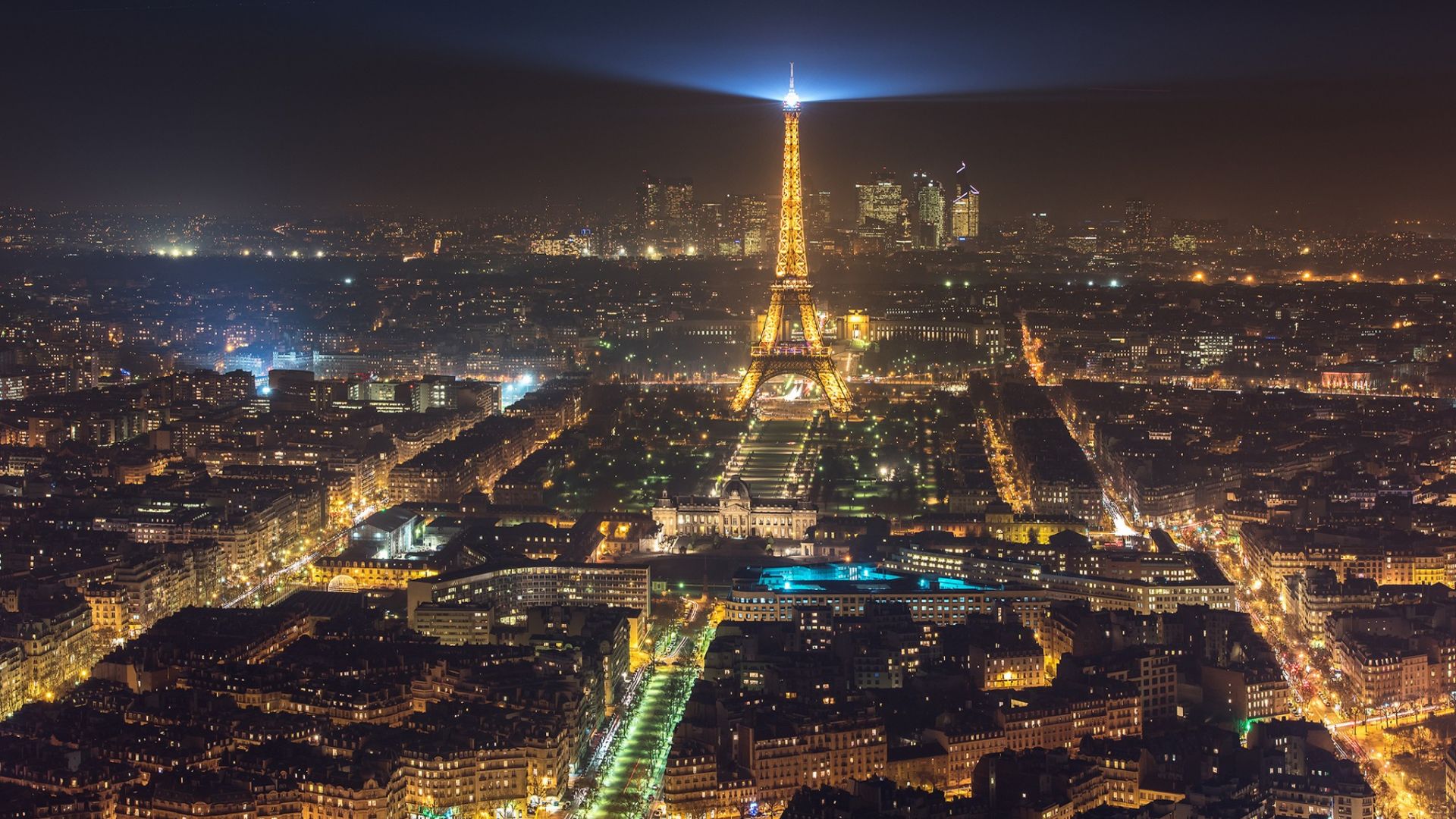 Wallpaper Paris city in night, Eiffel tower