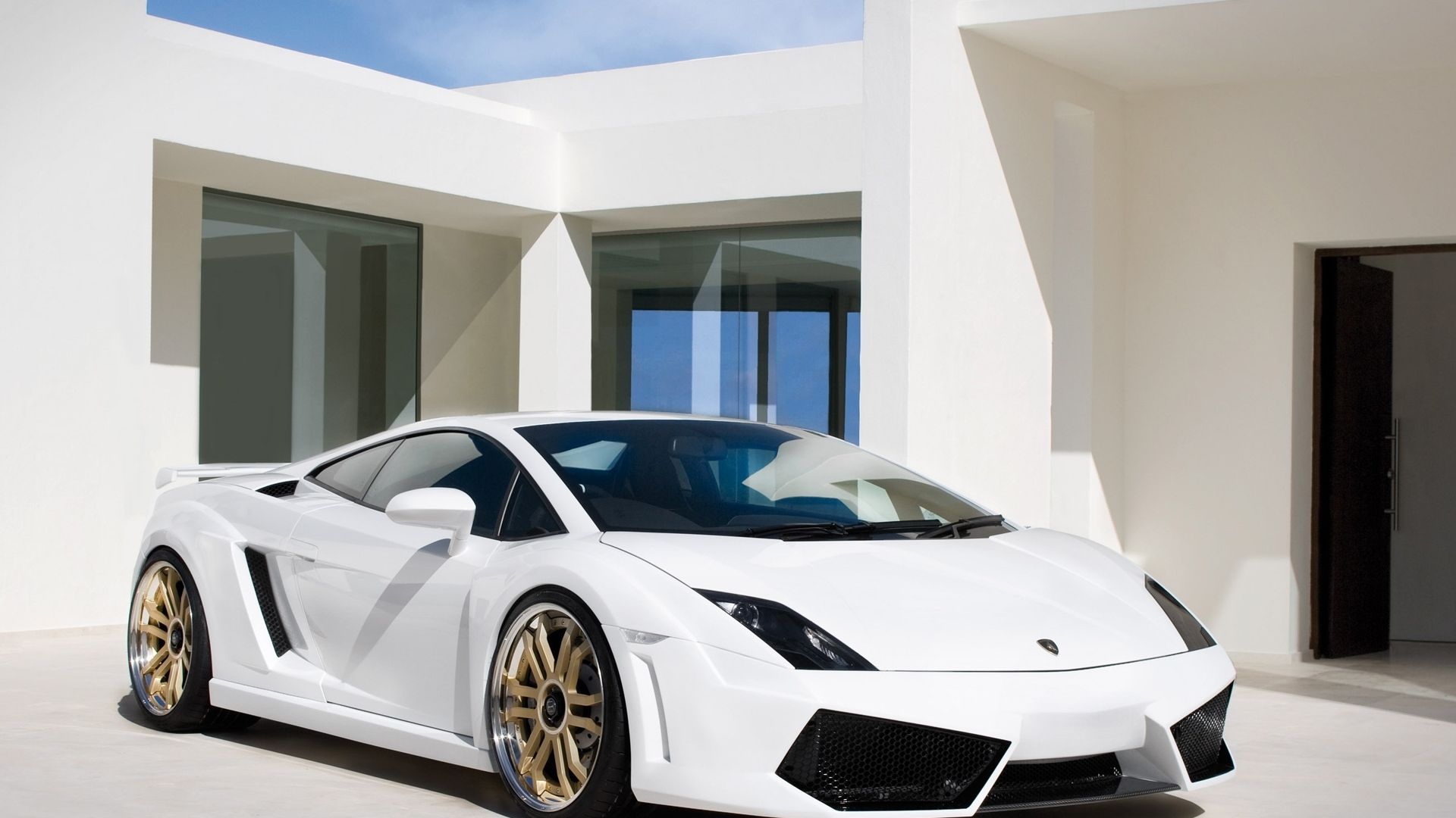 Wallpaper White Lamborghini Gallardo car