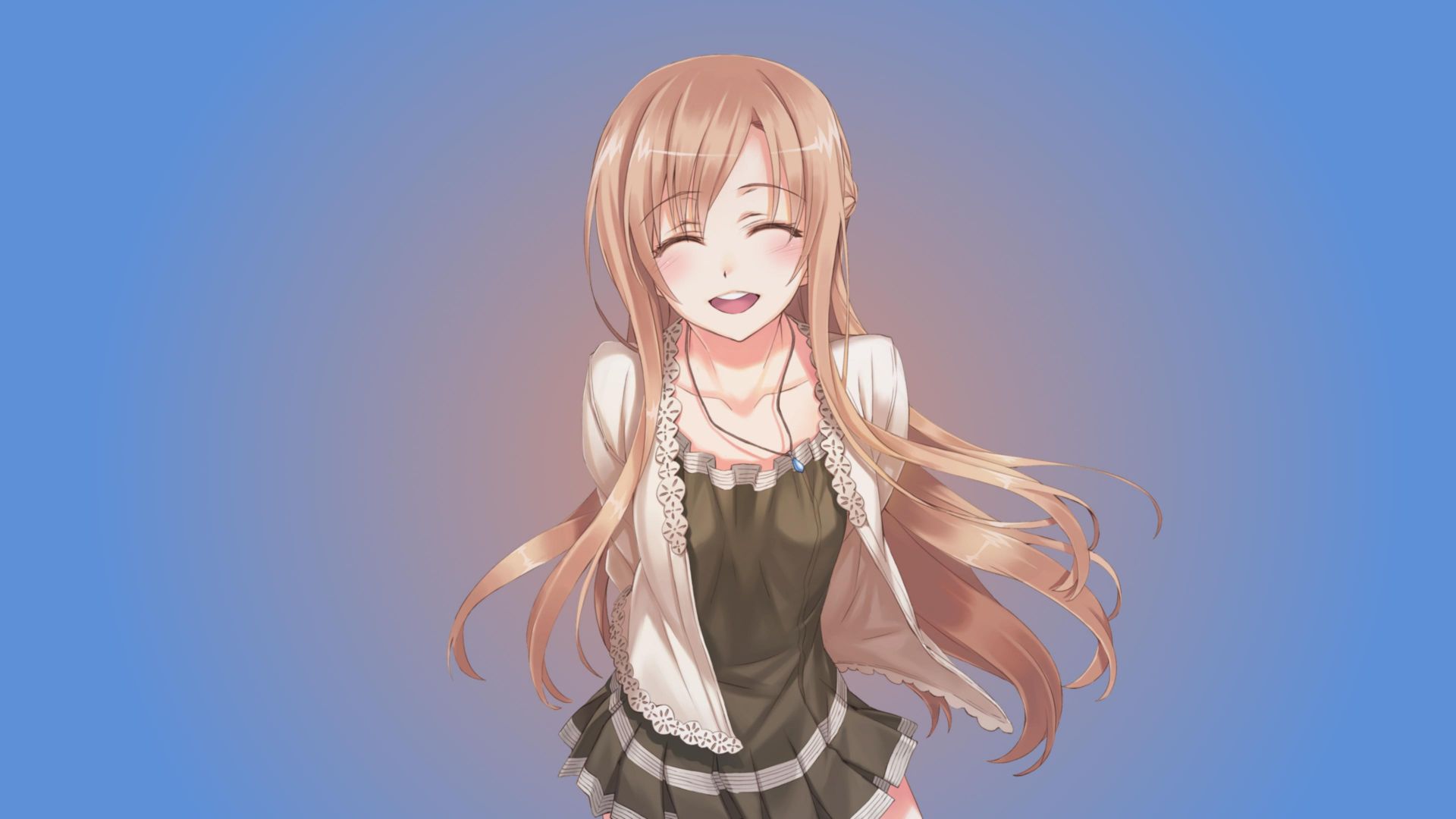 Wallpaper Blonde, SAO, Asuna Yuuki, smile