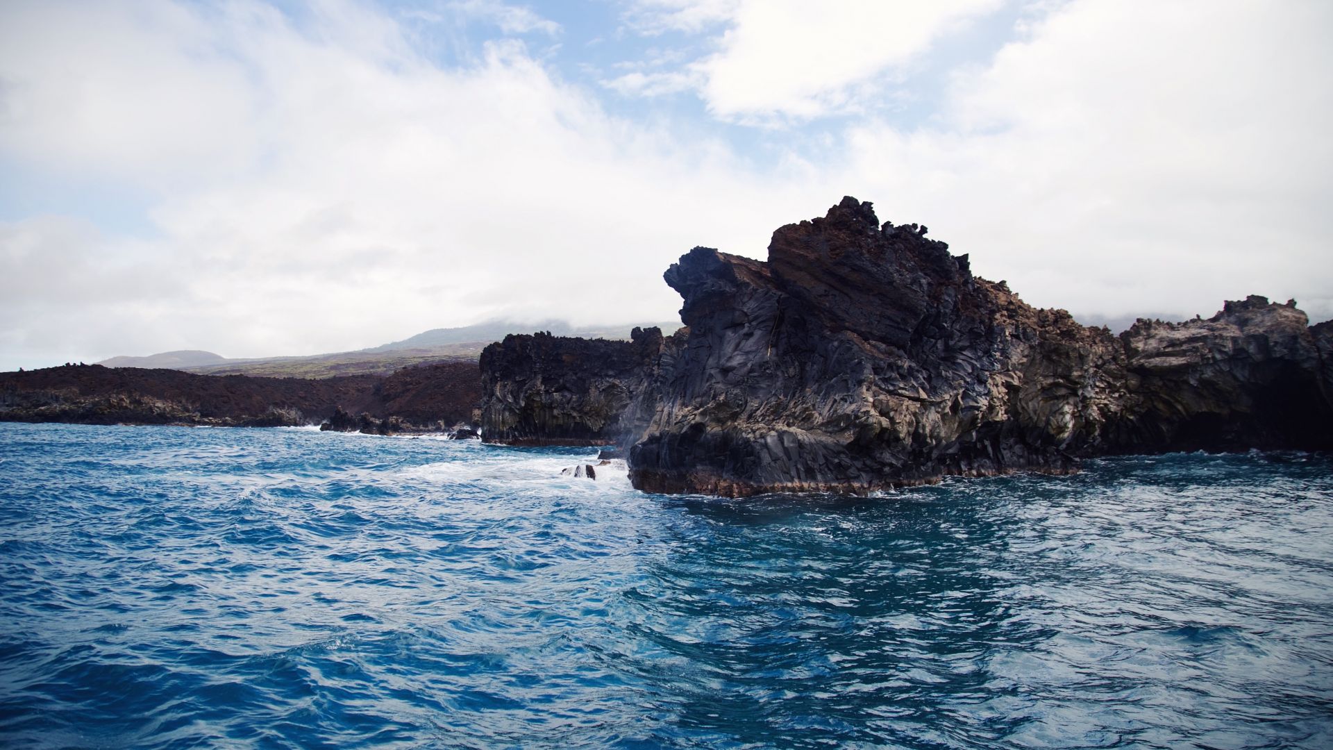 Wallpaper Sea coast, cliffs, blue sea