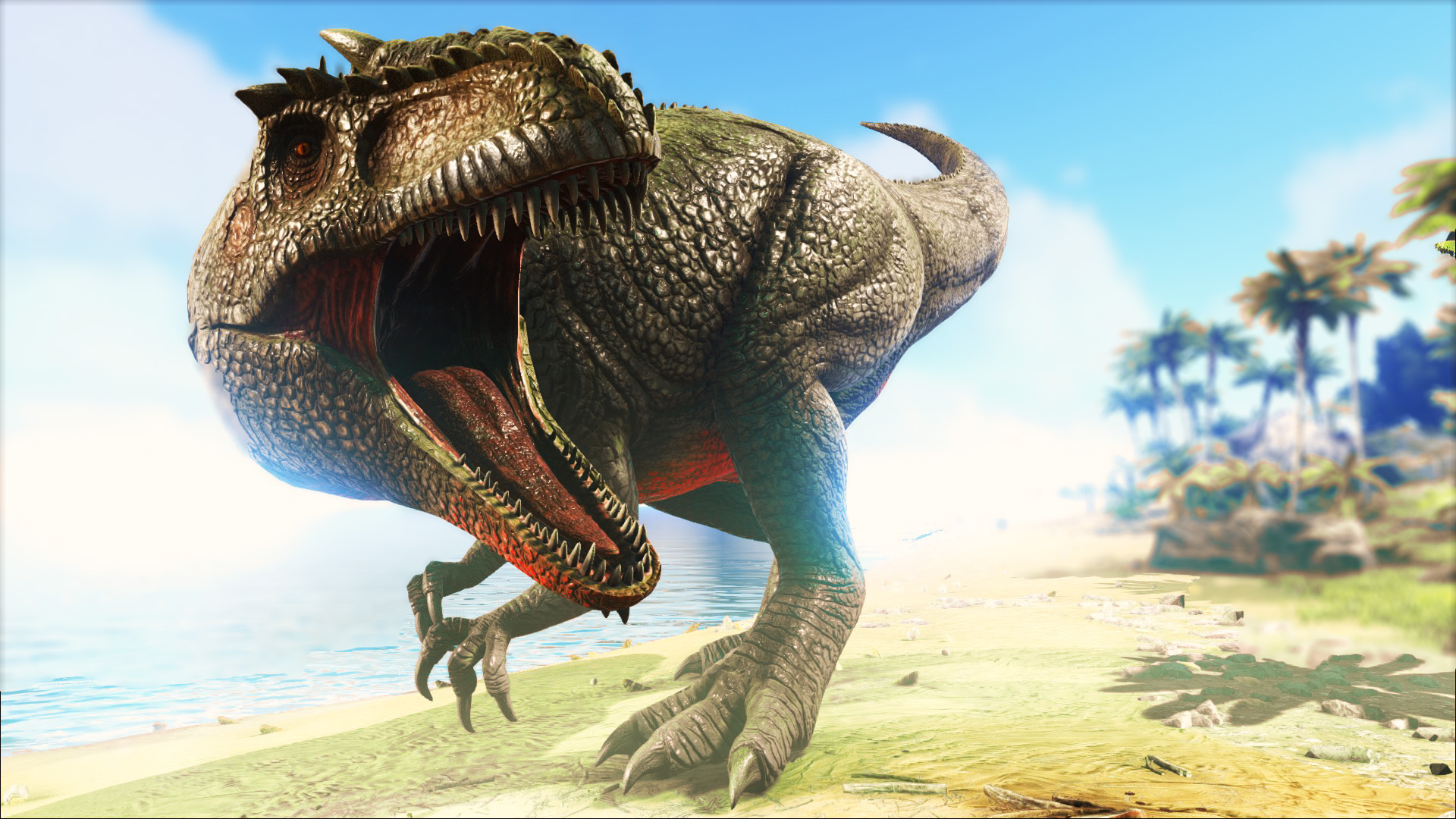 Wallpaper Ark: Survival Evolved, video game, angry dinosaur