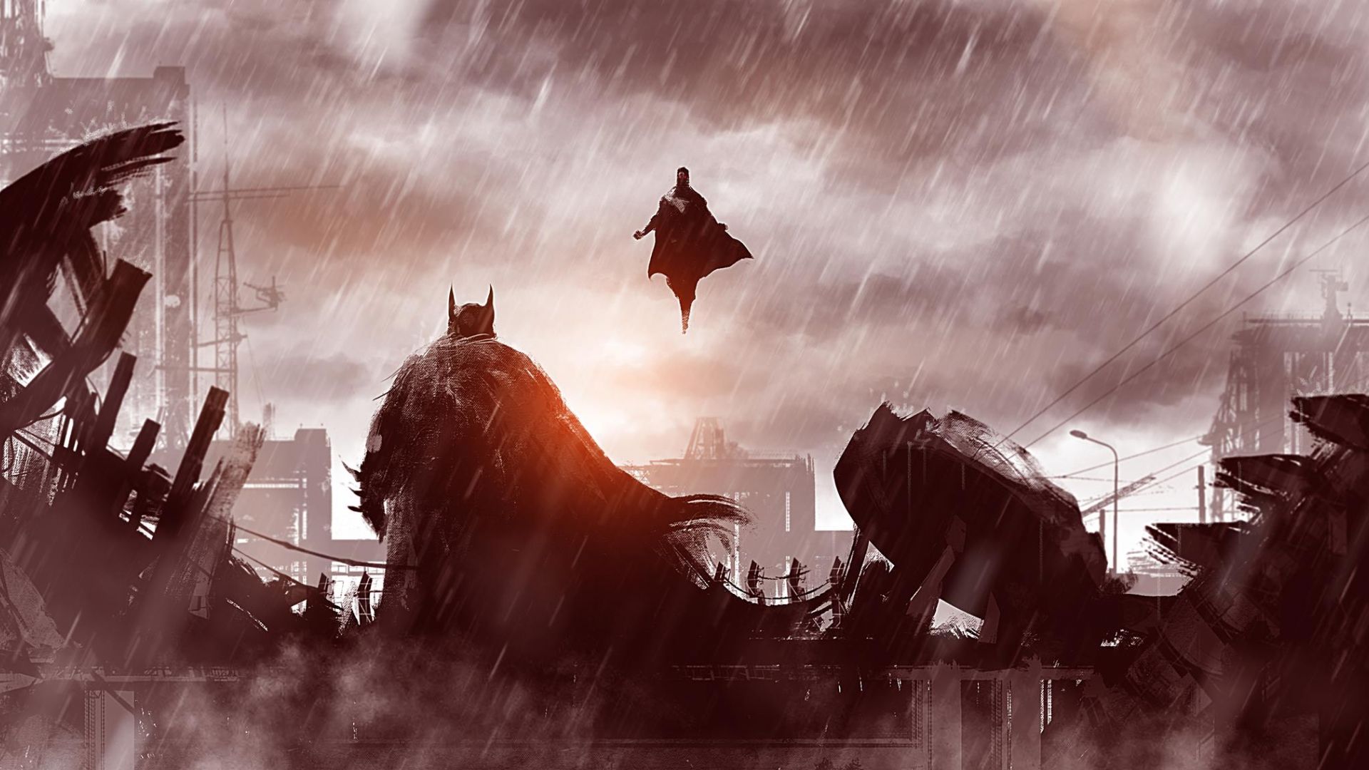 Wallpaper Batman vs superman artwork