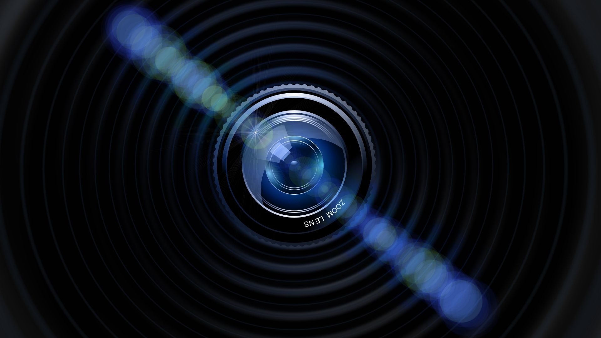 Wallpaper Lens, camera, blue