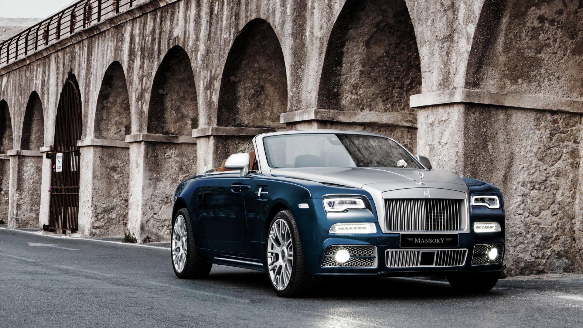 Wallpaper Rolls-Royce Dawn, blue luxury car