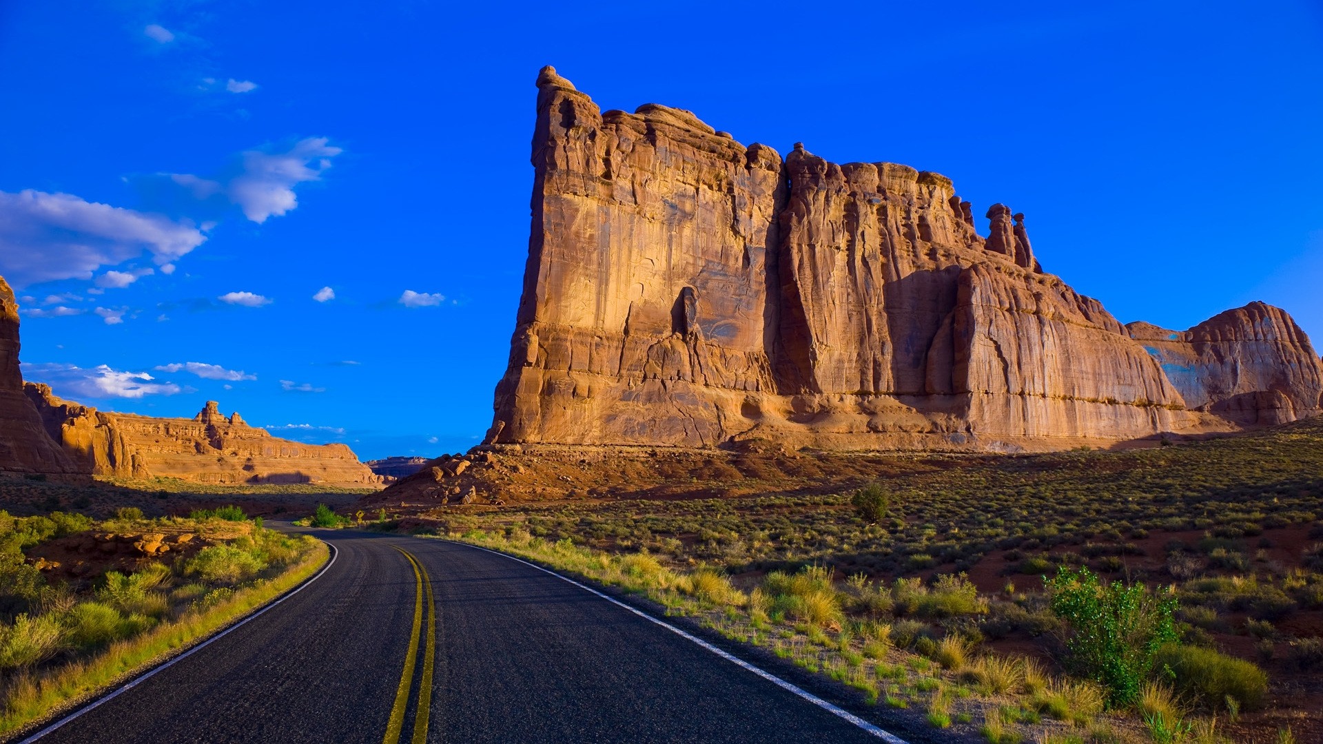 Wallpaper Road, highway, desert, landscape, cliff