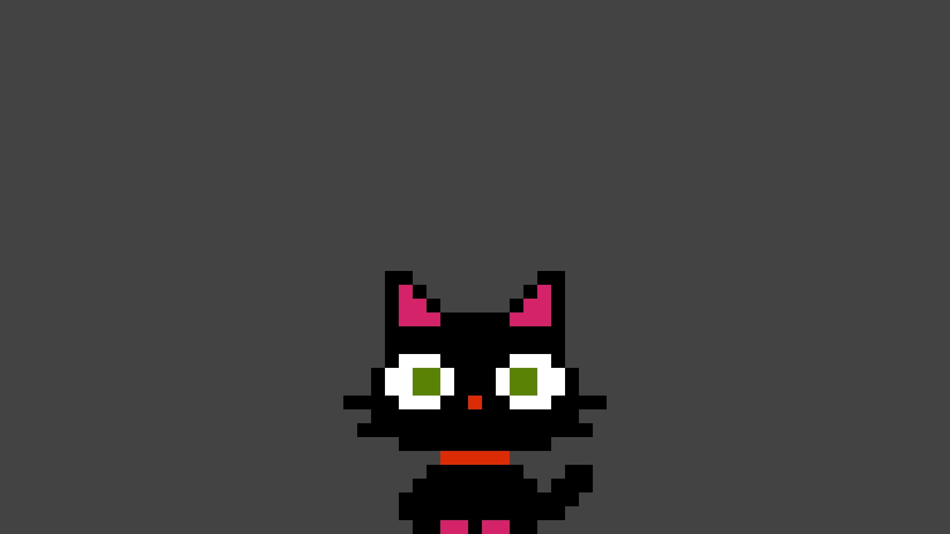 Wallpaper Black cat, pixel art