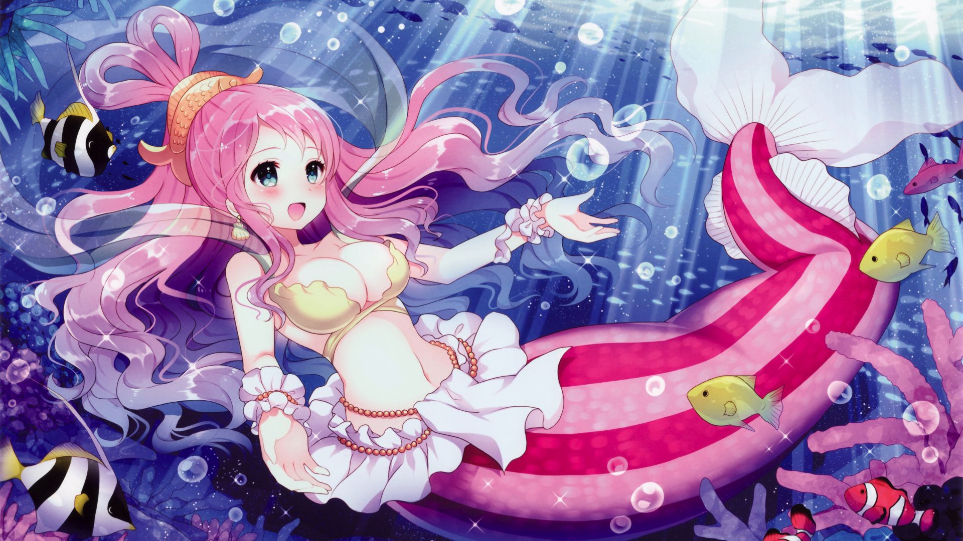 Wallpaper Shirahoshi, One Piece, mermaid, anime girl
