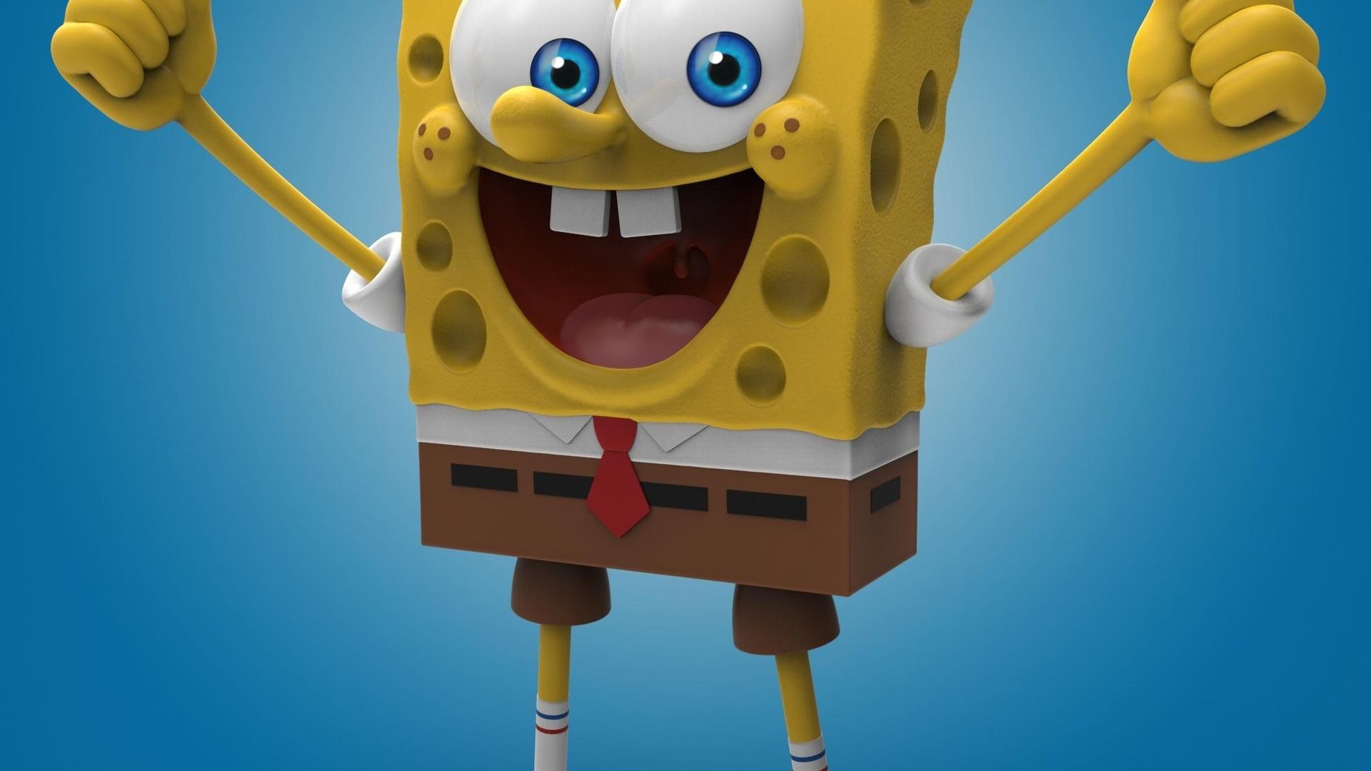 Wallpaper SpongeBob SquarePants, cartoon, smile, art