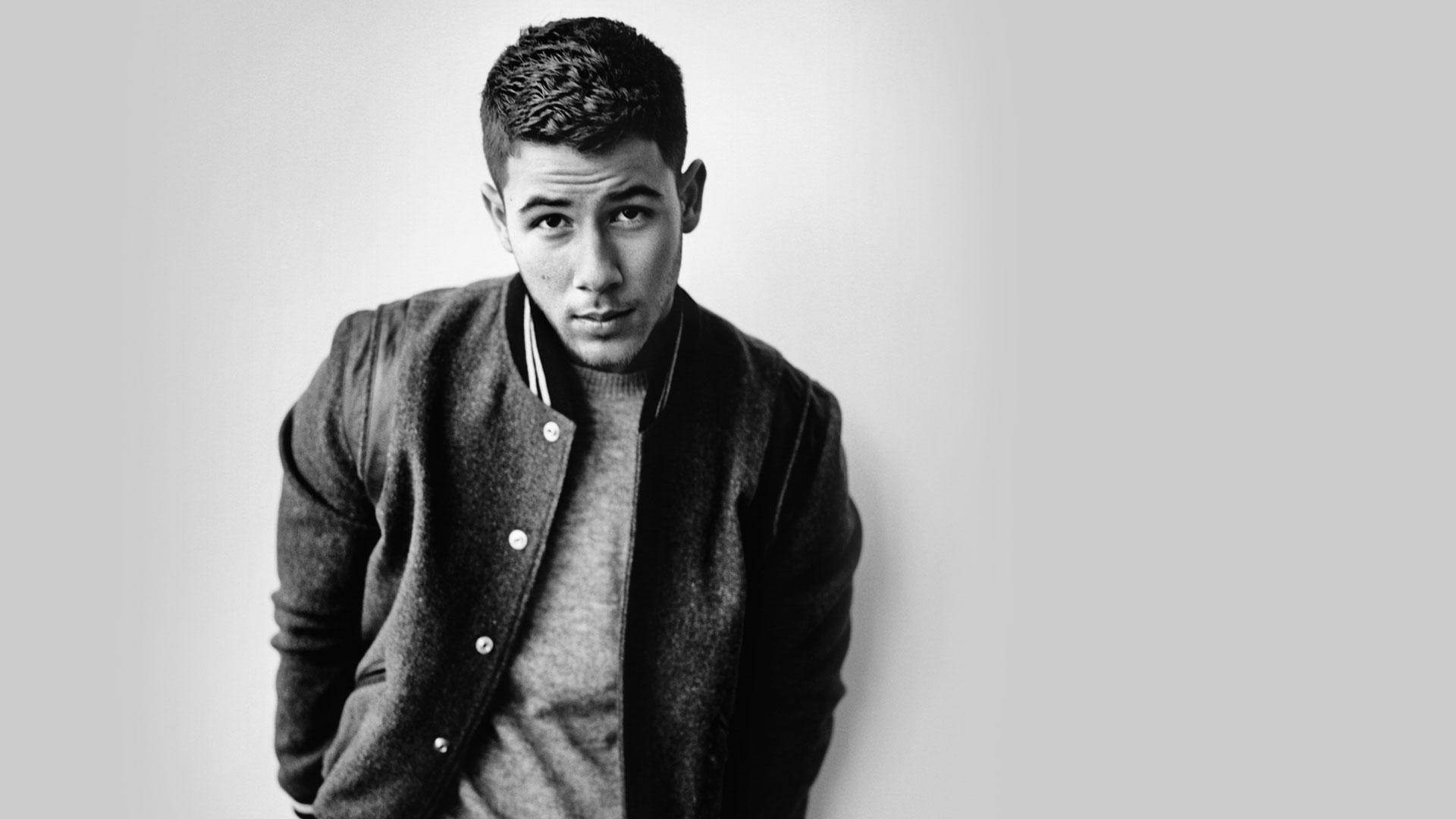 Wallpaper Monochrome, Nick Jonas, celebrity