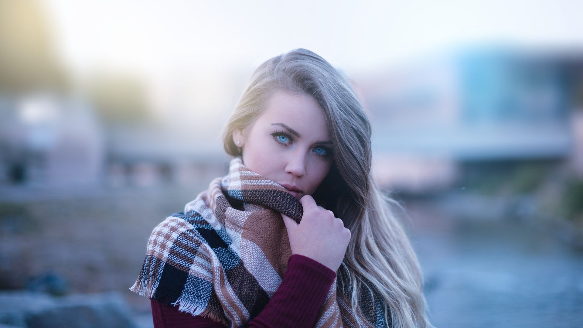 Wallpaper Girl, blur, model, winter, beautiful