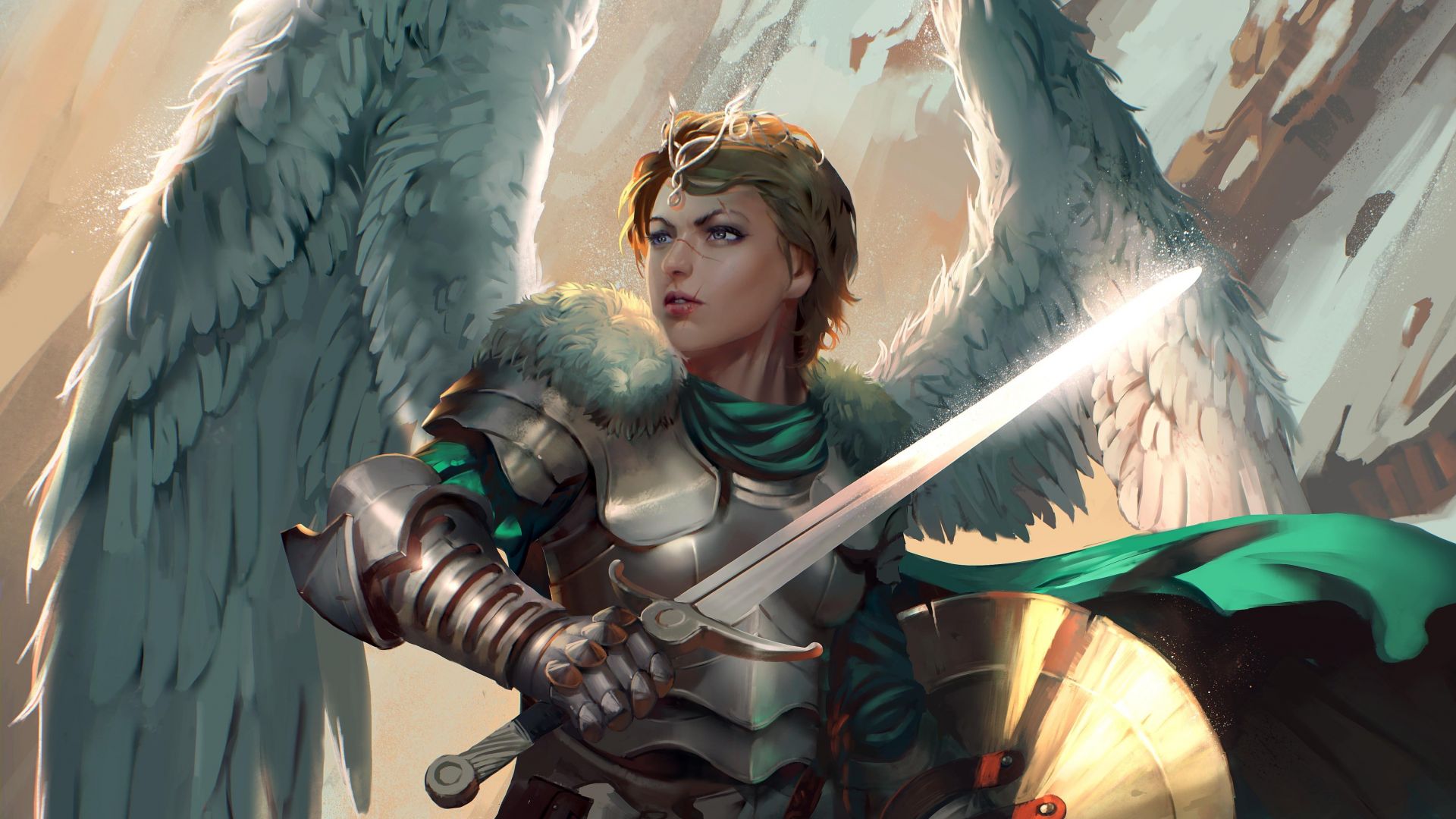 Wallpaper Angel, warrior, fantasy