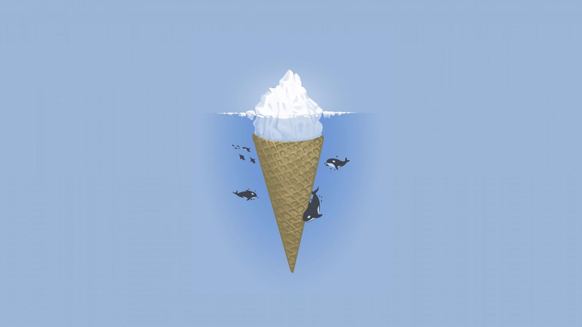 Wallpaper Ice cream cone minimalism