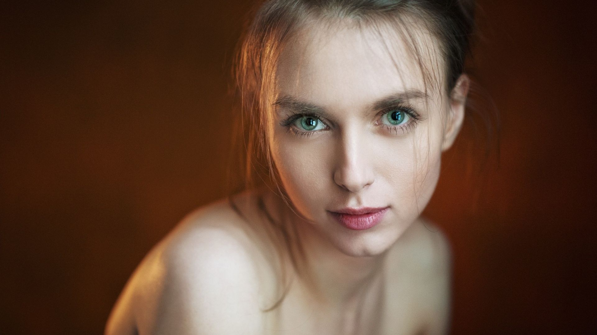 Wallpaper Green eyes girl model