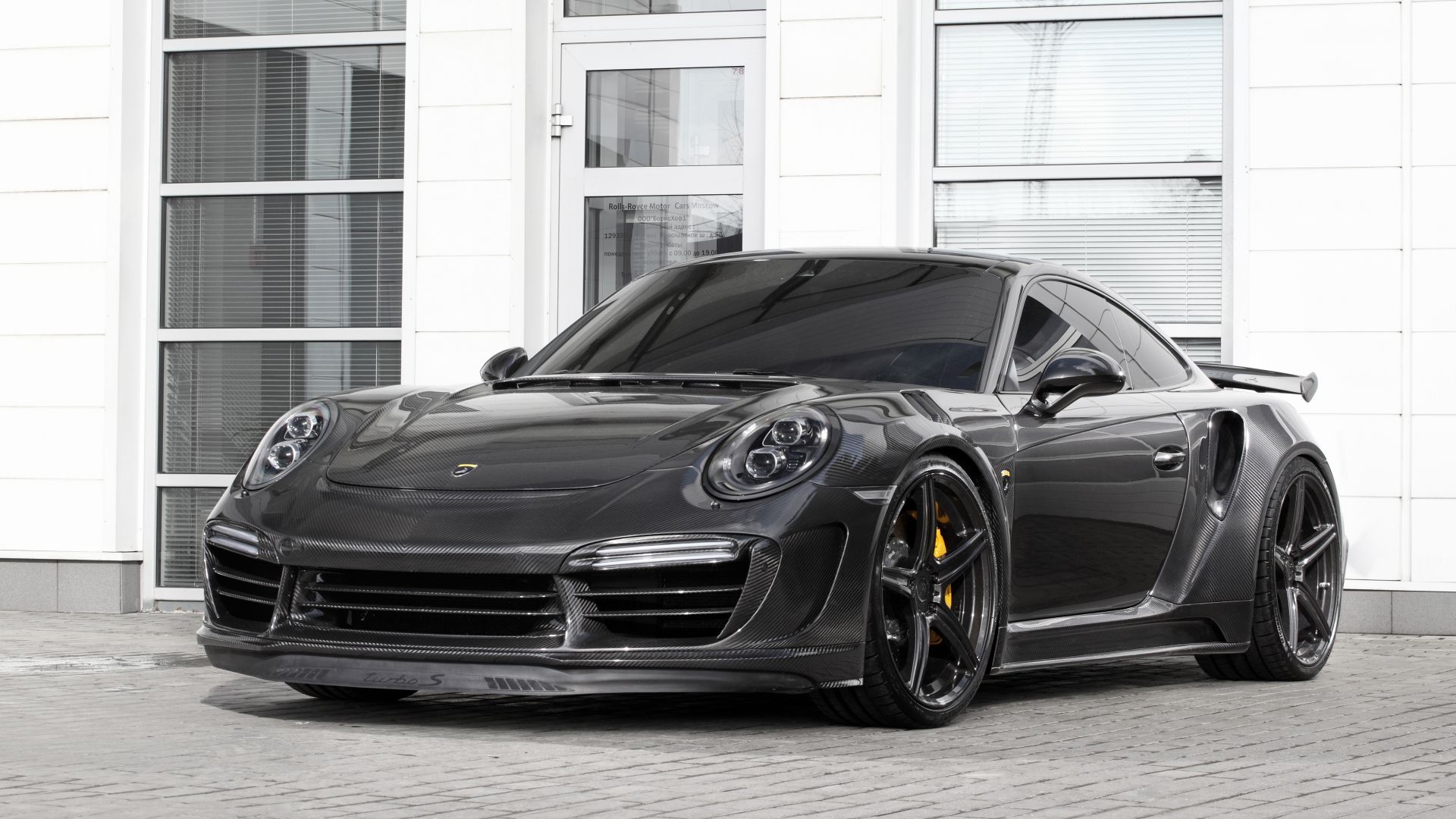 Wallpaper Black sports car, Porsche 911 Turbo