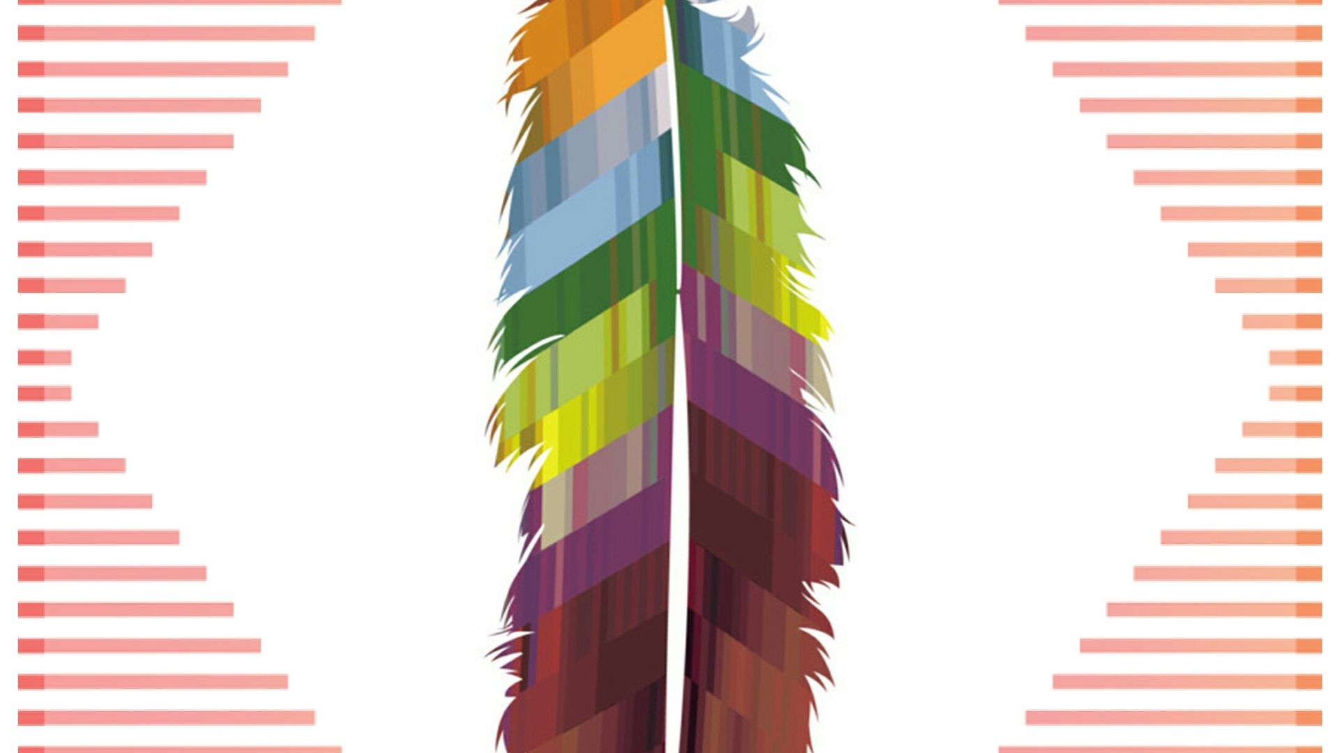 Wallpaper Feather, colorful, material design