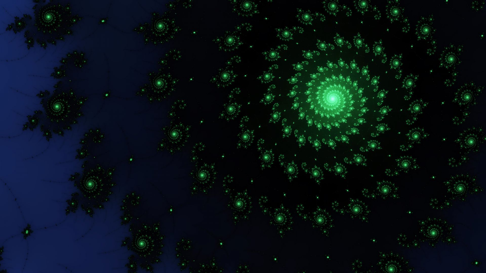 Wallpaper Green spiral, dark, fractal, abstract, 4k
