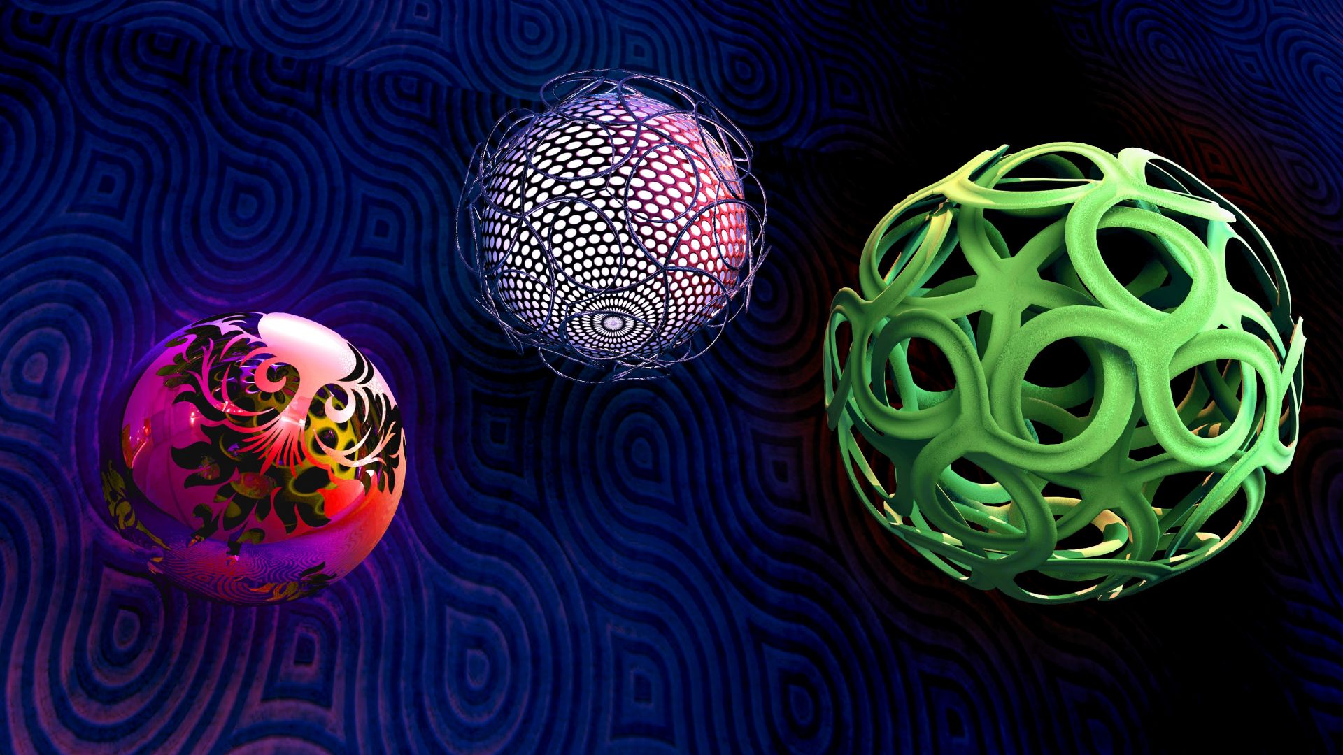 Wallpaper Balls spheres shapes braiding
