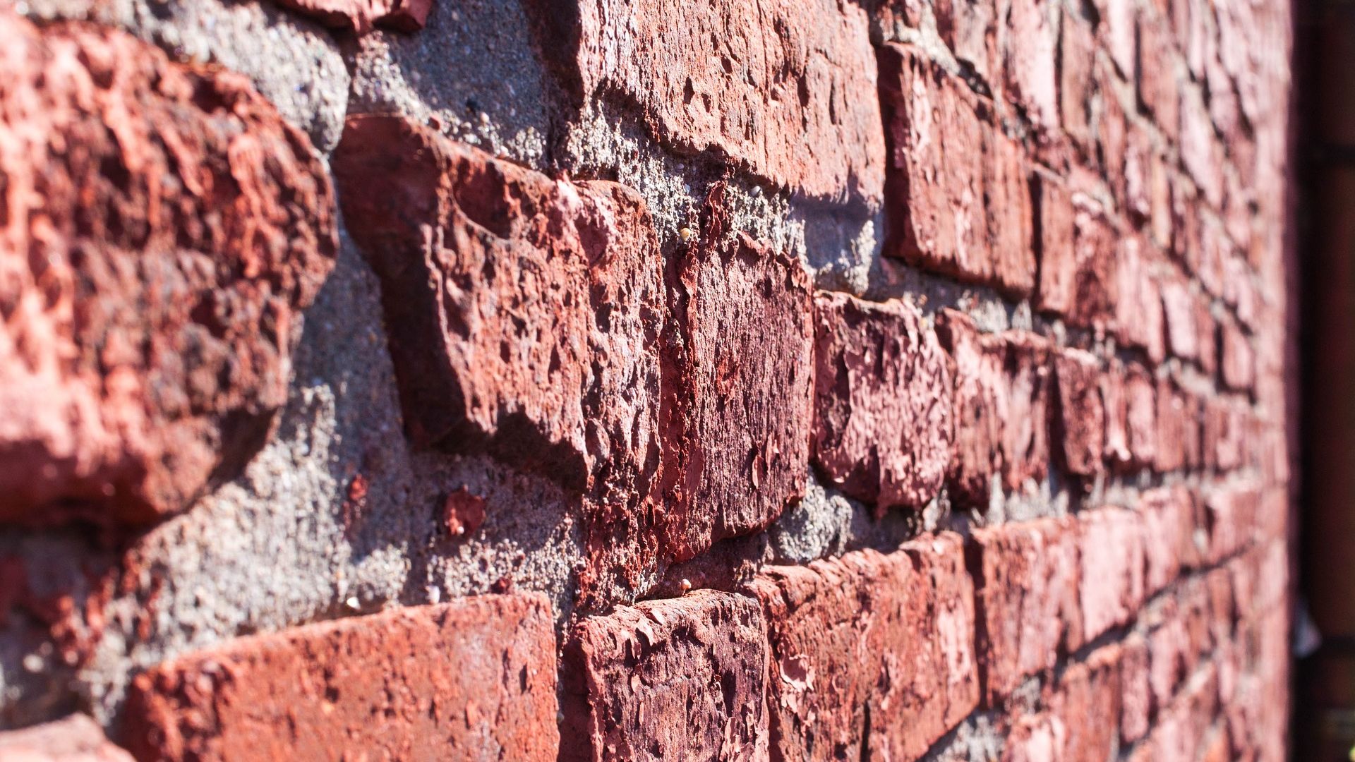 Wallpaper Red, Wall, bricks wall, close up