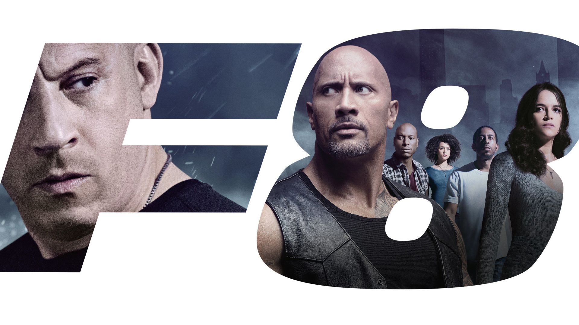 Wallpaper The Fate of the Furious, 2017 movie, Vin Diesel, Dwayne Johnson, casts