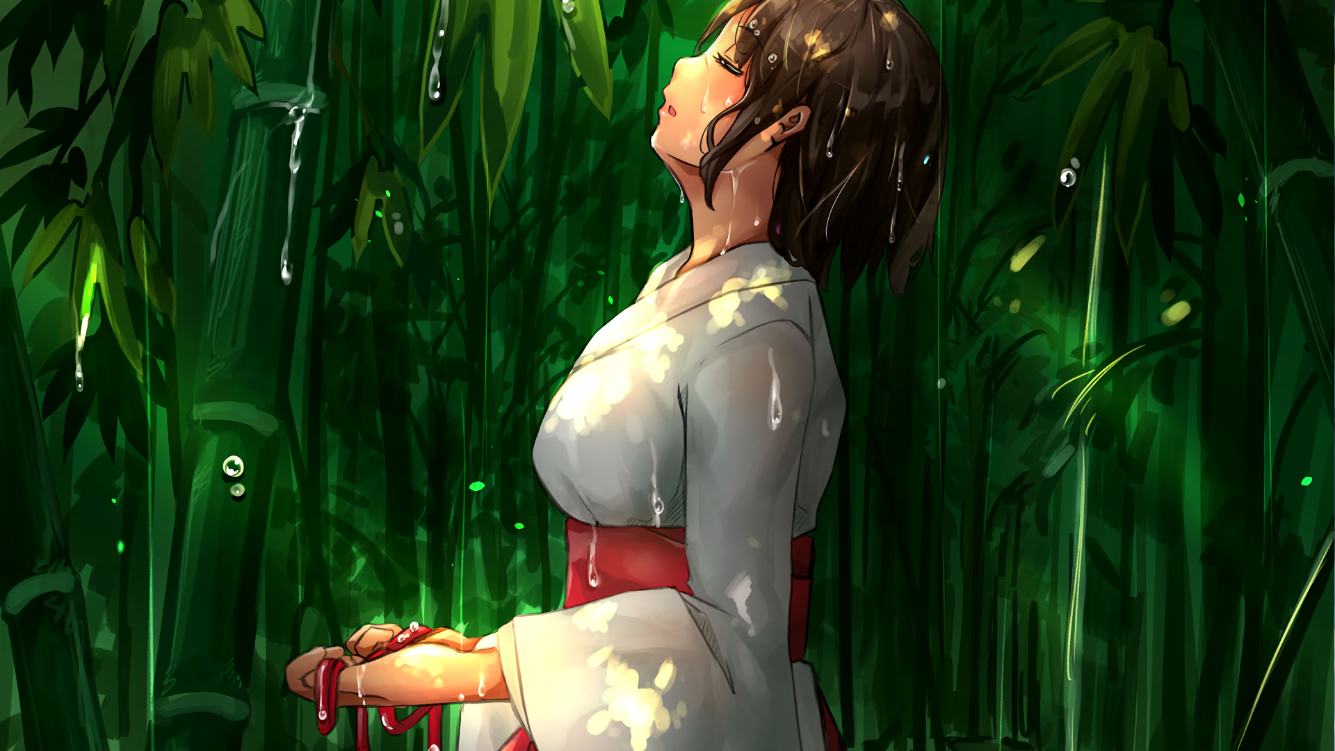 Wallpaper Mitsuha miyamizu in rain anime wallpaper