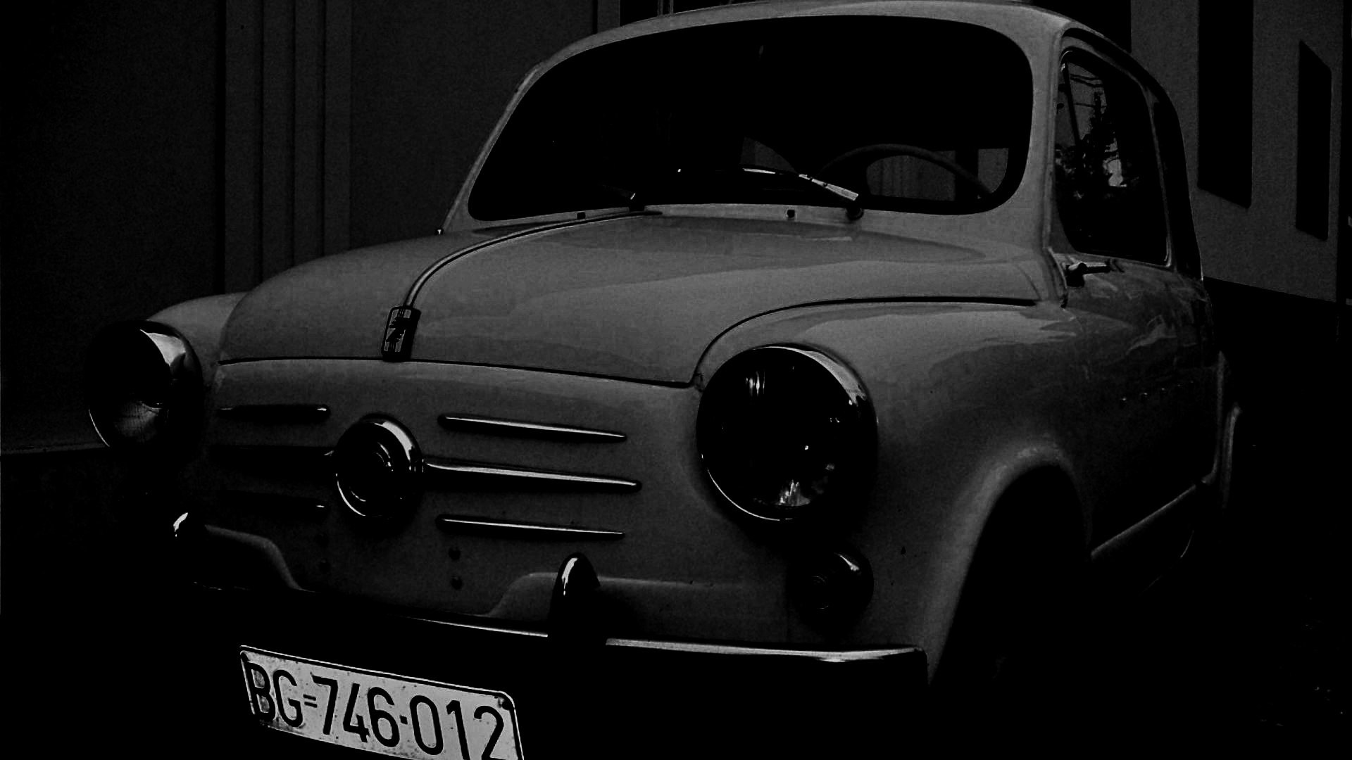 Wallpaper Old car, vintage car, monochrome