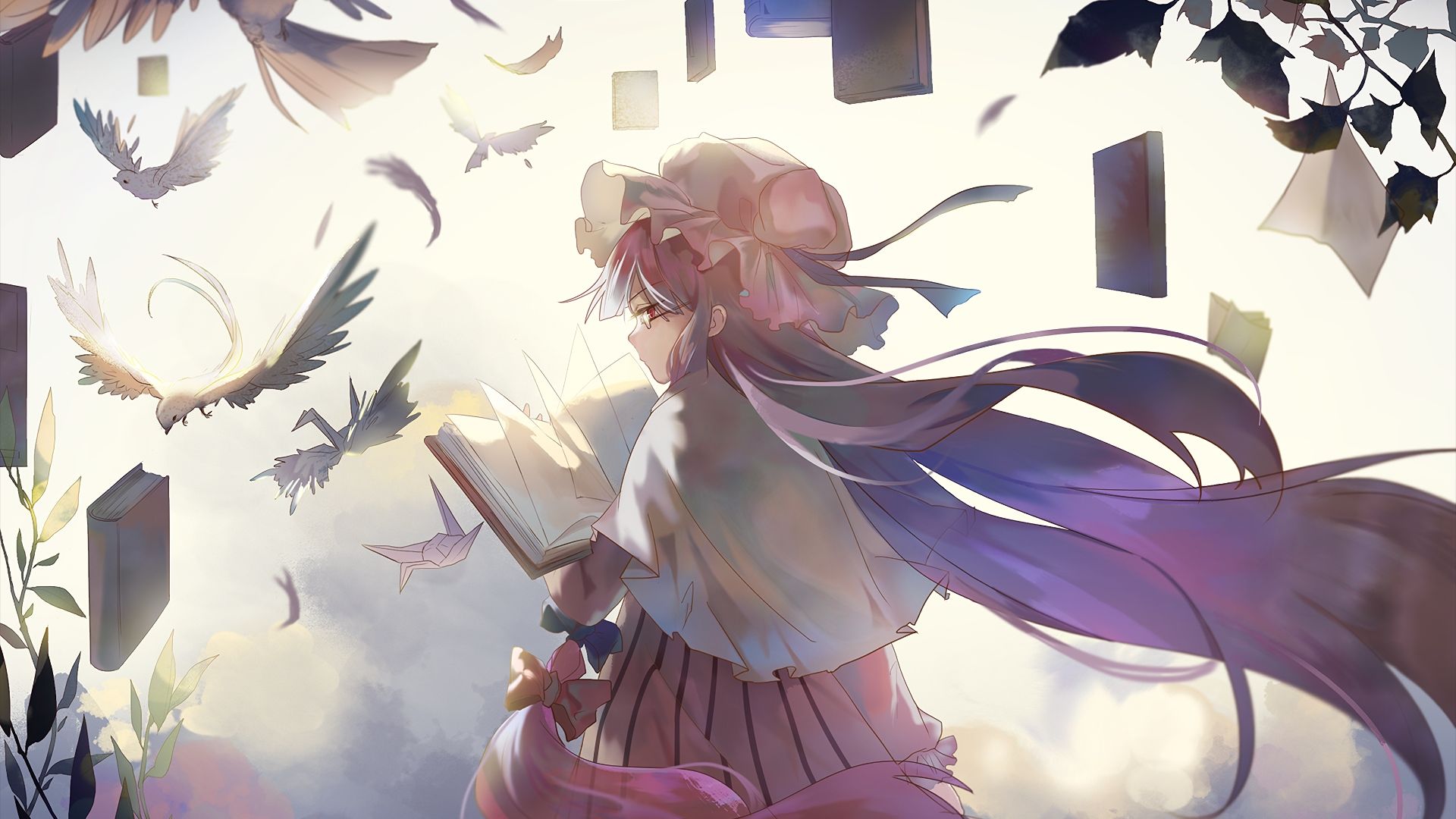 Wallpaper Anime girl, Patchouli Knowledge, Touhou