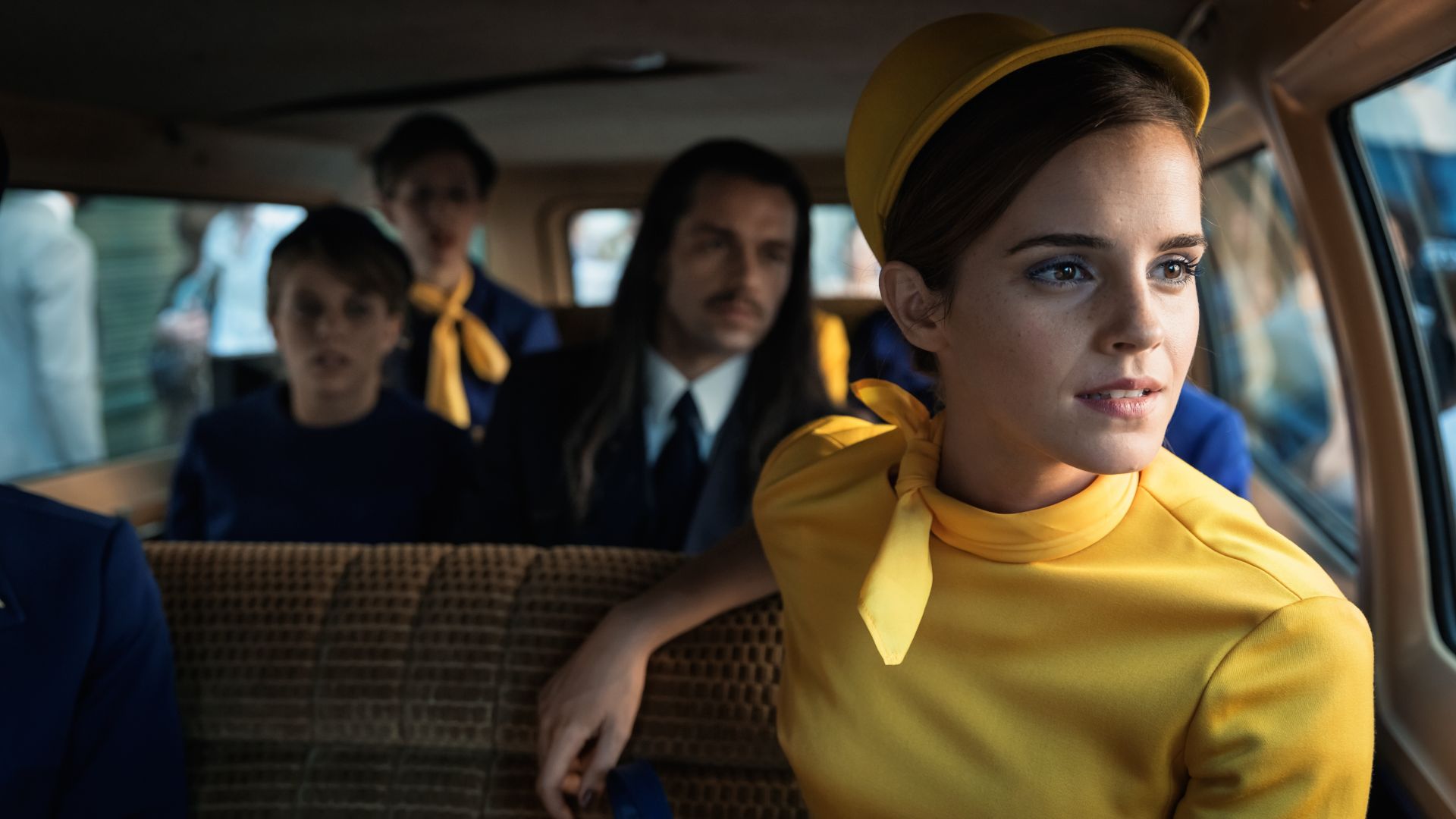 Wallpaper Emma Watson, yellow dress,  English actress