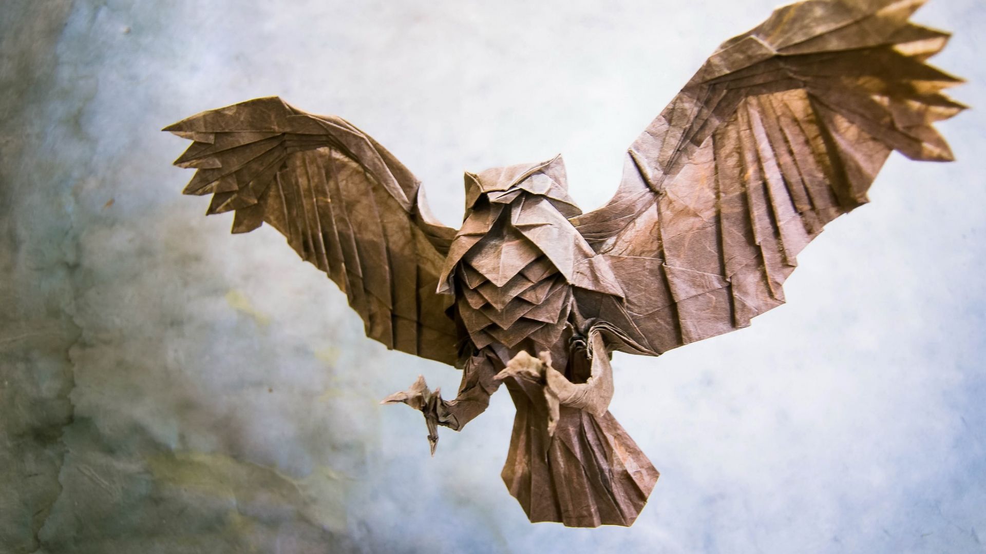 Wallpaper Paper owl, bird, fly